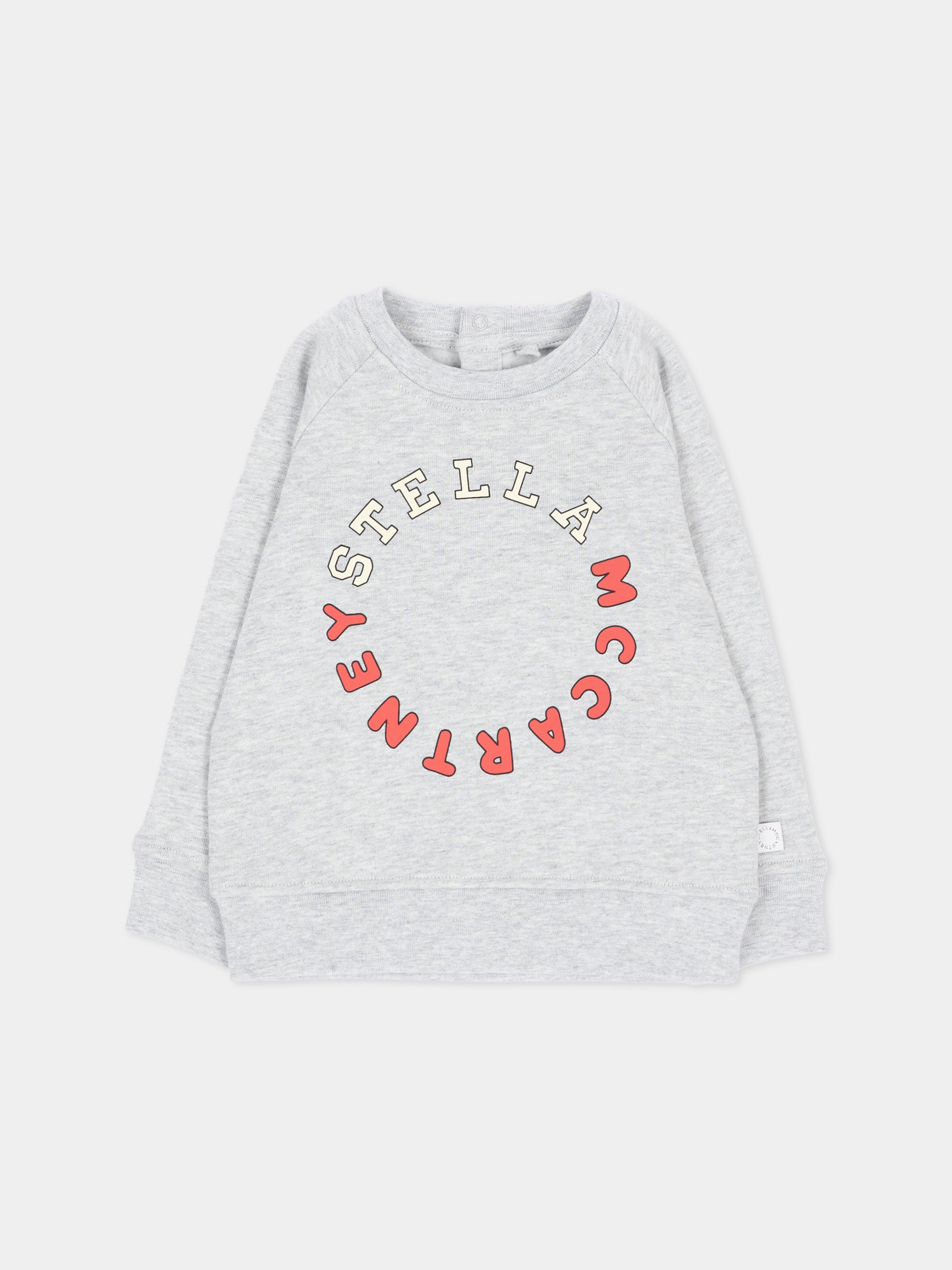 Felpa grigia per neonato con logo,Stella Mccartney Kids,TZ4380 Z3059 807