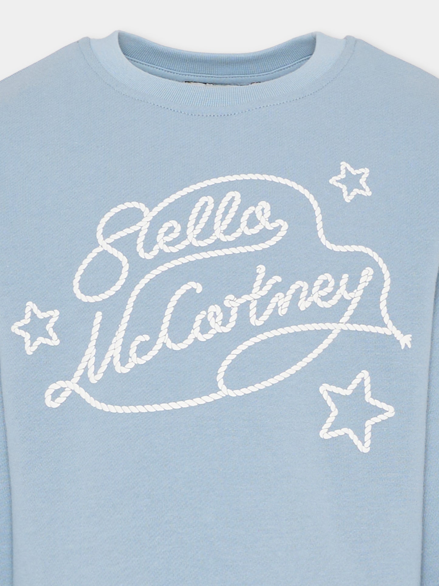 Felpa celeste per bambina con logo,Stella Mccartney Kids,TZ4B50 Z3059 61E