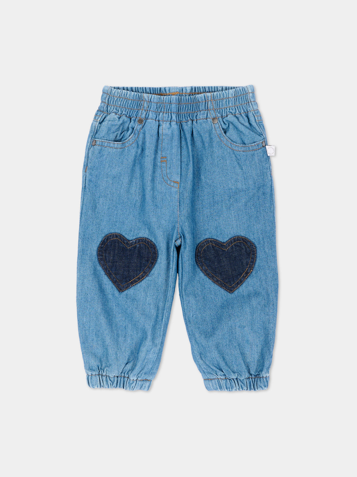 Jeans denim per neonata con cuori,Stella Mccartney Kids,TZ6080 Z0522 641