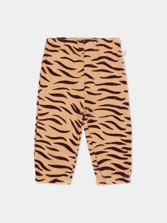 Pantalone beige per neonata animalier,Stella Mccartney Kids,TZ6380 Z4026 362MA
