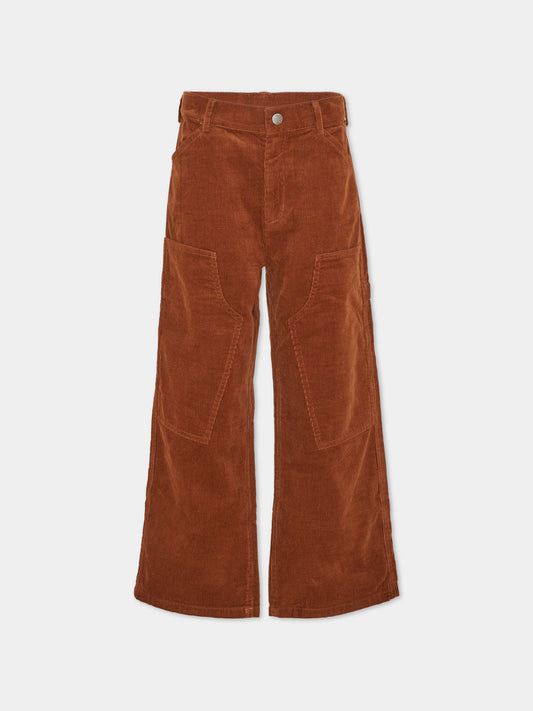 Pantalone marrone per bambino in velluto,Stella Mccartney Kids,TZ6L90 Z0523 307