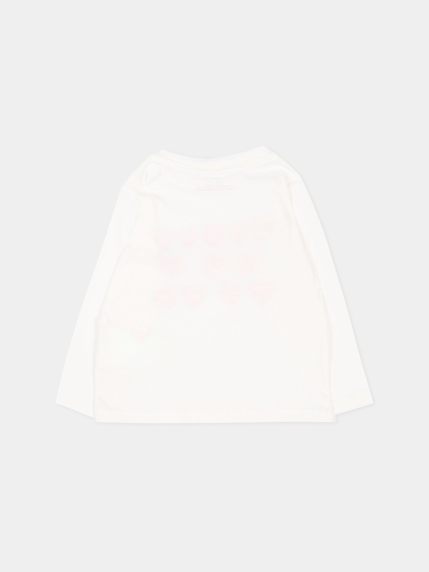 T-shirt avorio per neonata con cuori,Stella Mccartney Kids,TZ8060 Z3931 101