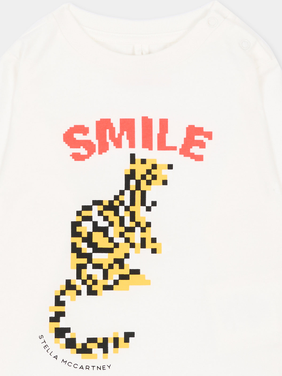 T-shirt a manica lunga avorio per neonati con tigre,Stella Mccartney Kids,TZ8330 Z3772 101