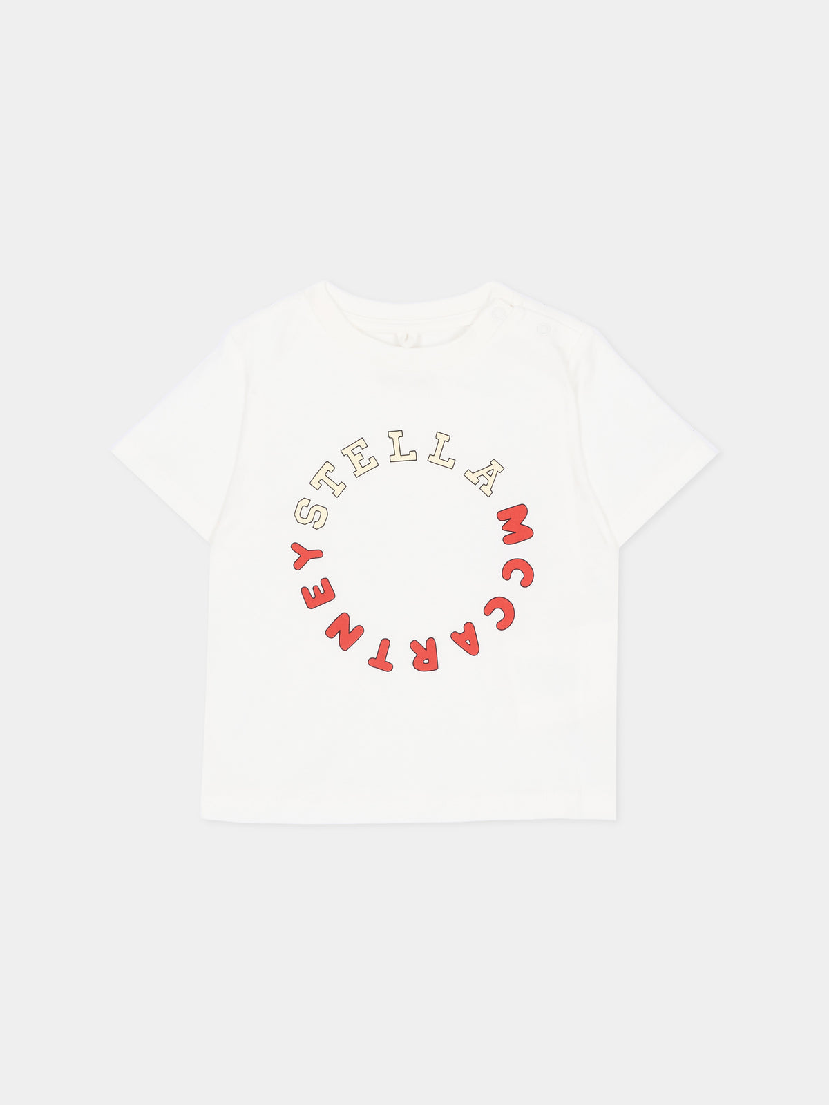 T-shirt avorio per neonati con logo,Stella Mccartney Kids,TZ8341 Z3931 101