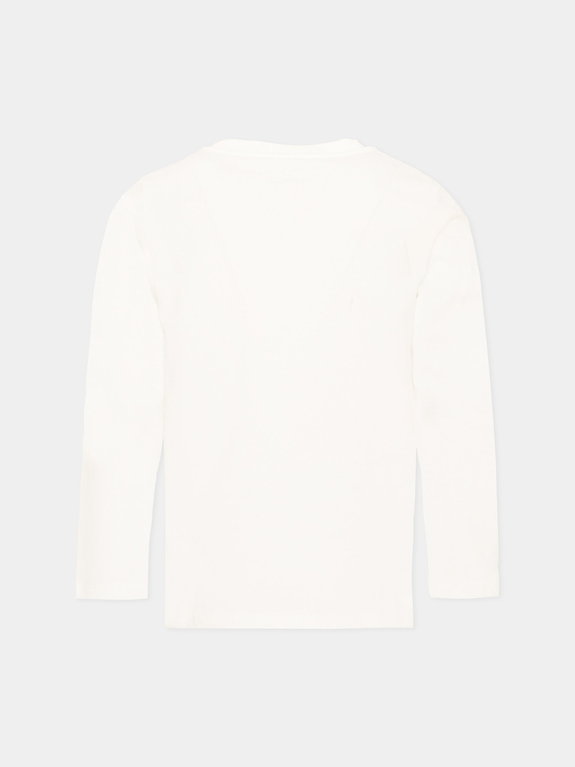 T-shirt a manica lunga bianca per bambina con cavalli,Stella Mccartney Kids,TZ8B50 Z3772 101