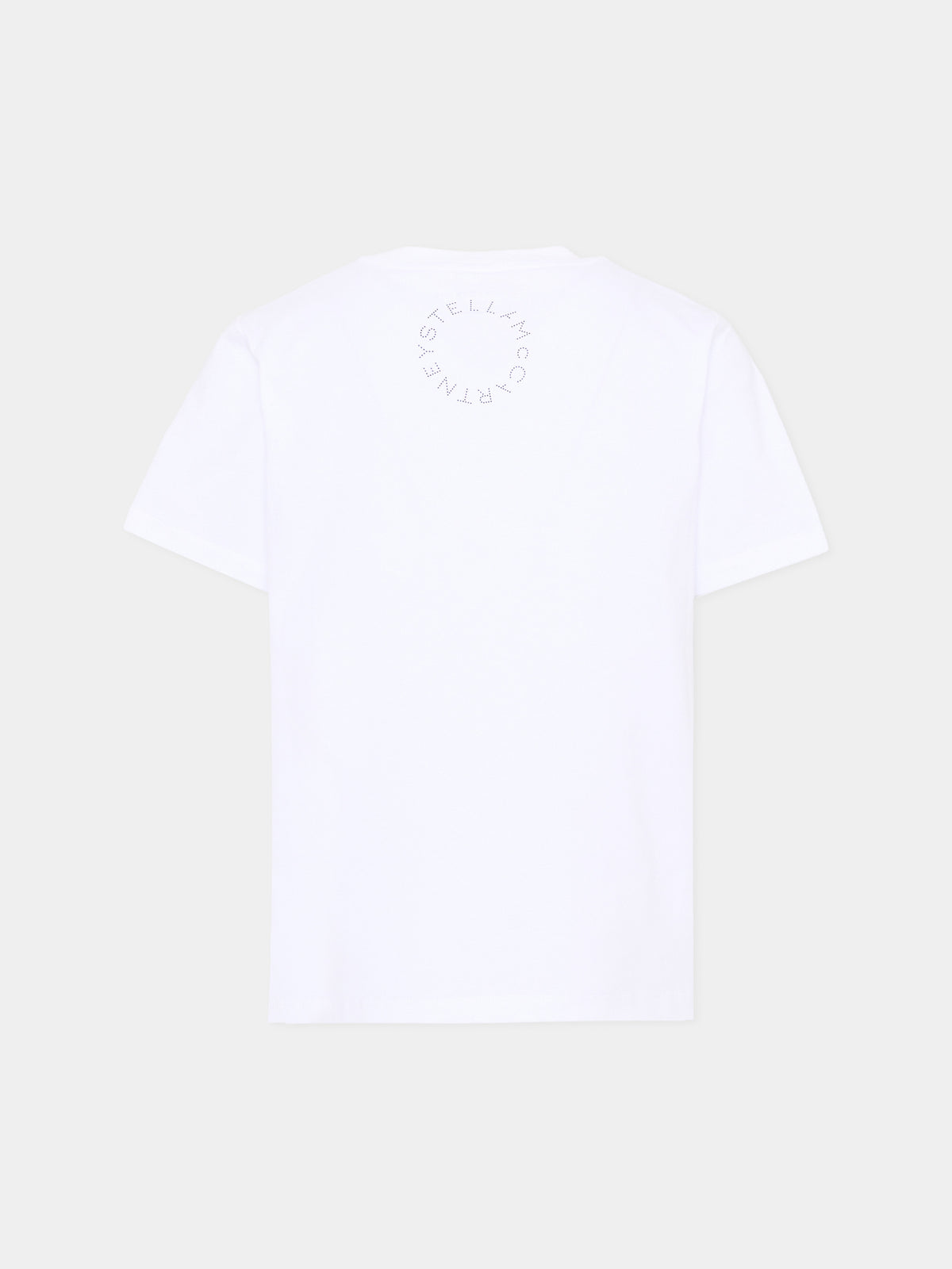 T-shirt bianca per bambina con scritta in rilievo,Stella Mccartney Kids,TZ8C41 Z3772 100