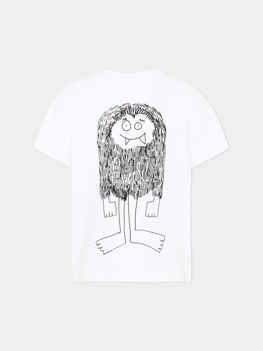 T-shirt bianca per bambino con stampa,Stella Mccartney Kids,TZ8Q81 Z3772 100