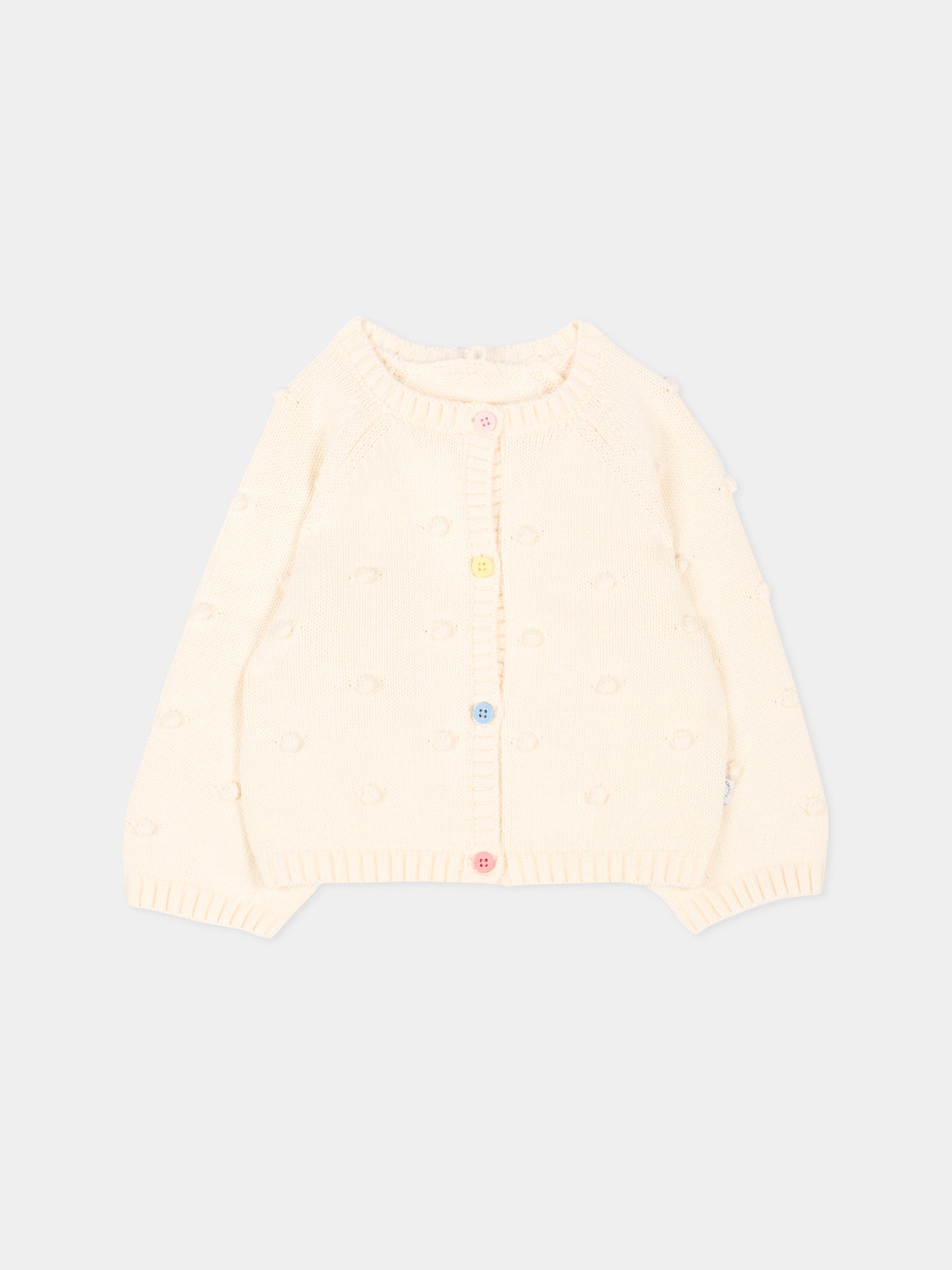 Cardigan avorio per neonata con pois,Stella Mccartney Kids,TZ9010 Z1528 101