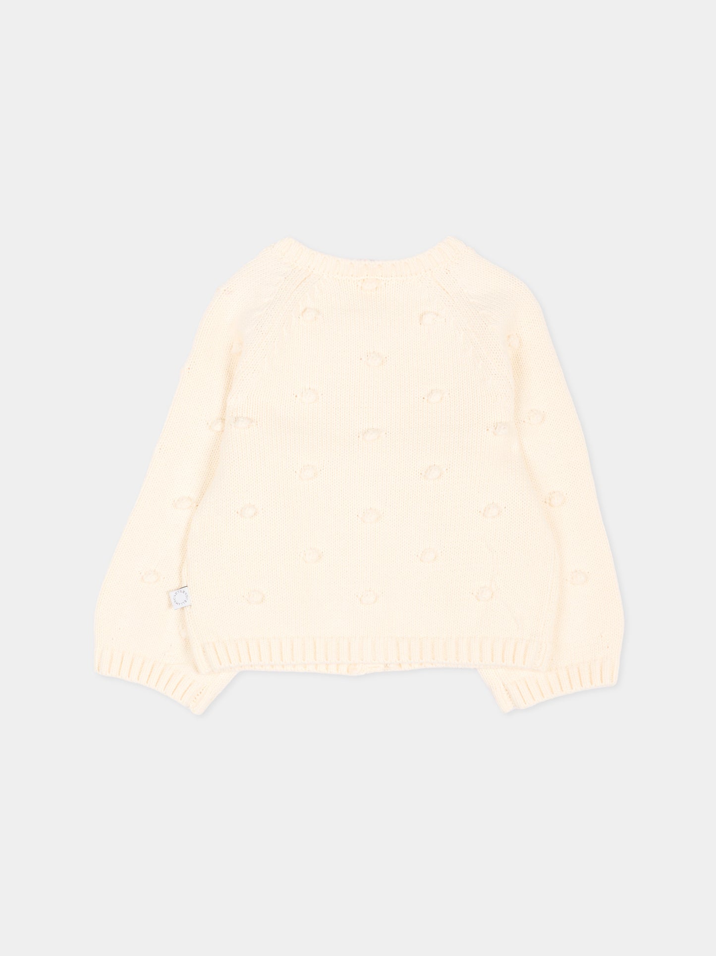 Cardigan avorio per neonata con pois,Stella Mccartney Kids,TZ9010 Z1528 101