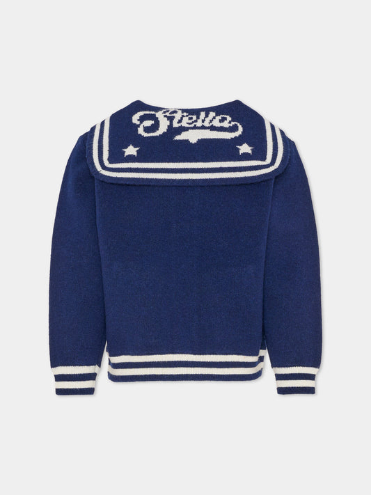 Cardigan blu per bambina,Stella Mccartney Kids,TZ9A20 Z3921 61L