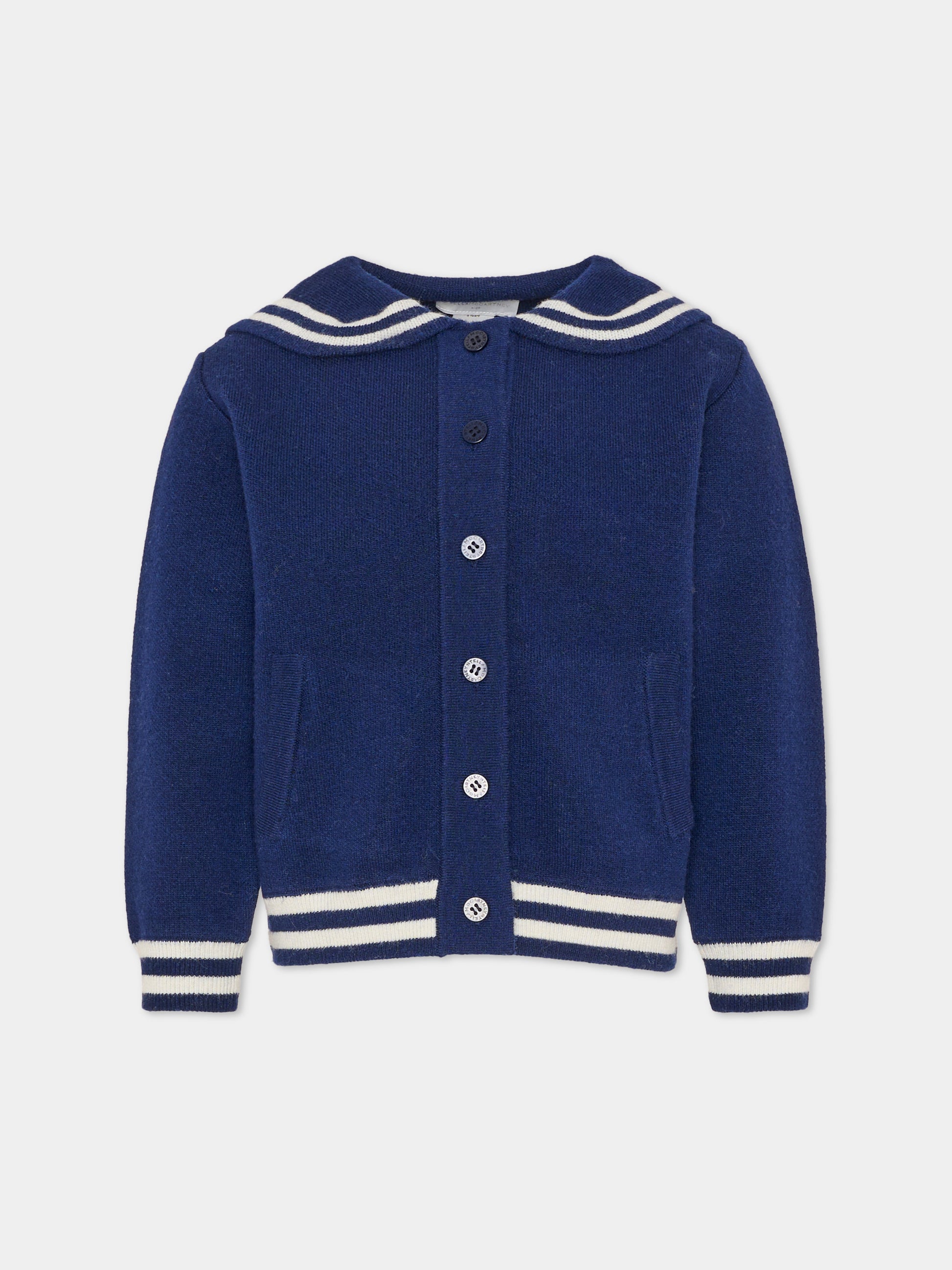 Cardigan blu per bambina,Stella Mccartney Kids,TZ9A20 Z3921 61L