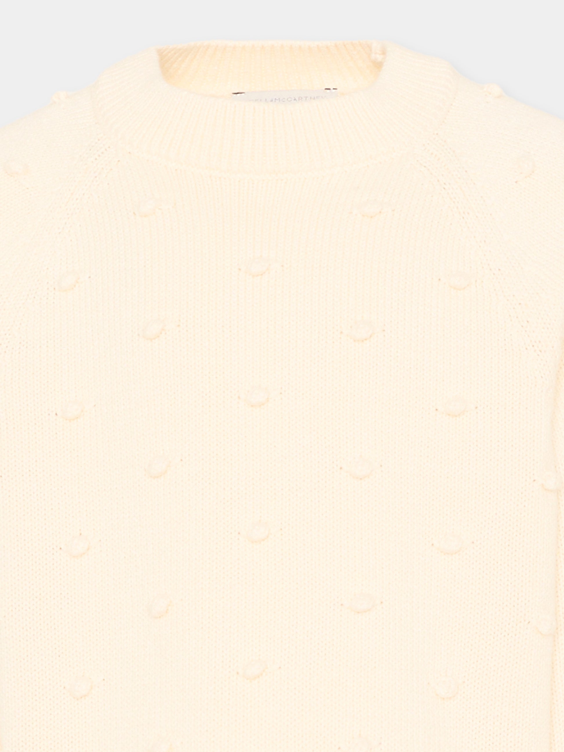 Maglione avorio per bambina con pois,Stella Mccartney Kids,TZ9A80 Z1528 101