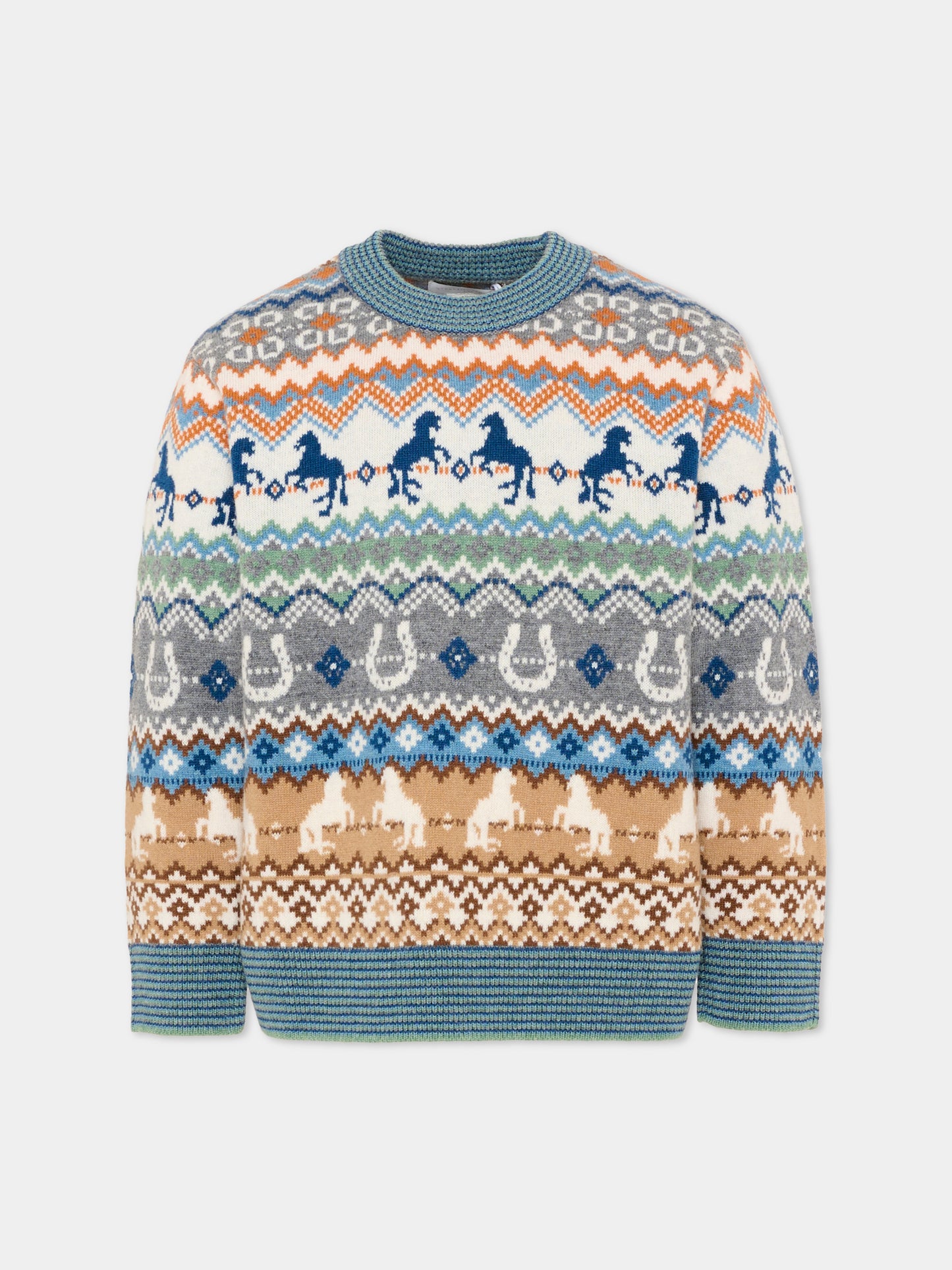 Maglione multicolor per bambino jacquard,Stella Mccartney Kids,TZ9H10 Z3893 999