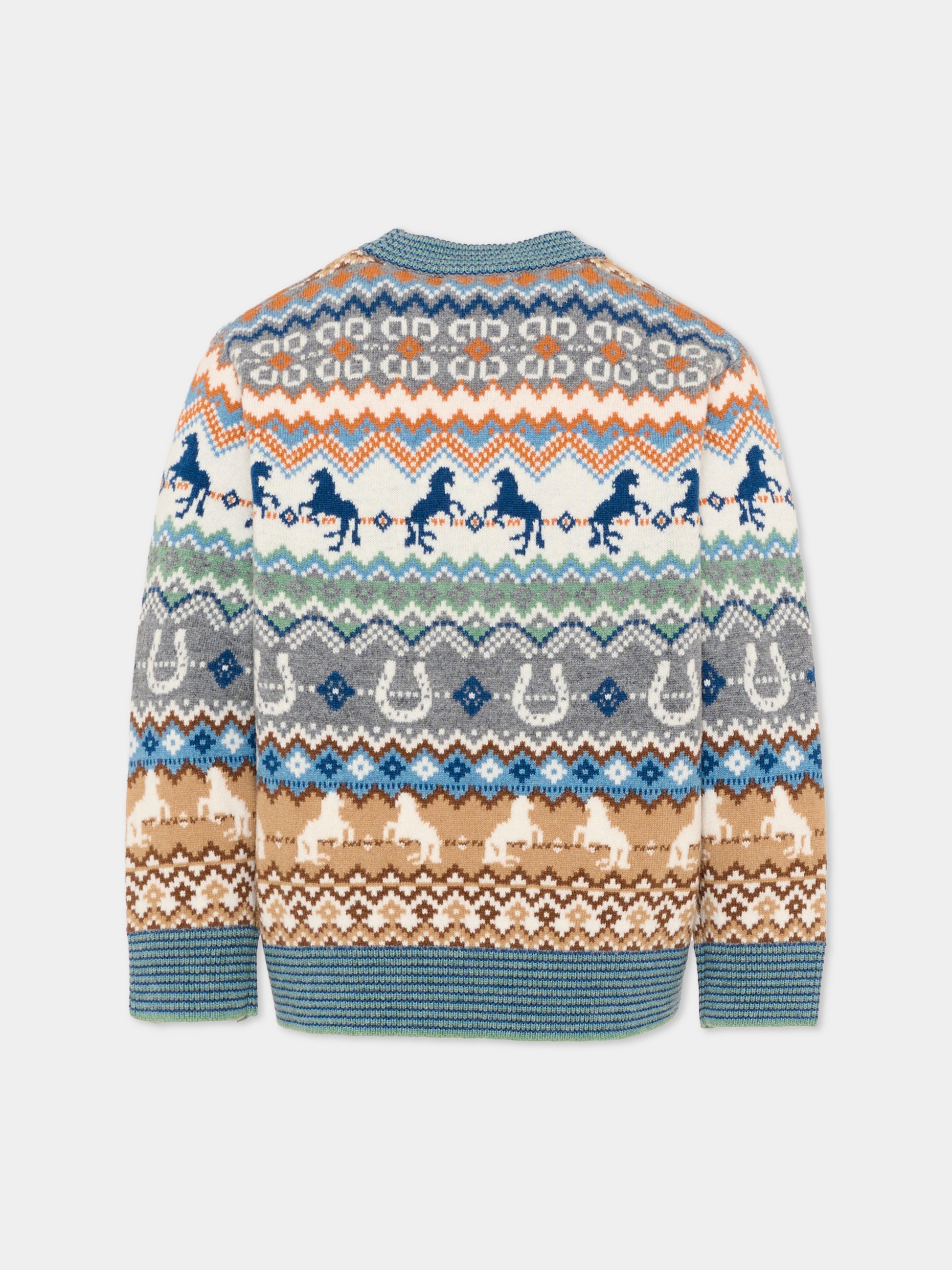 Maglione multicolor per bambino jacquard,Stella Mccartney Kids,TZ9H10 Z3893 999