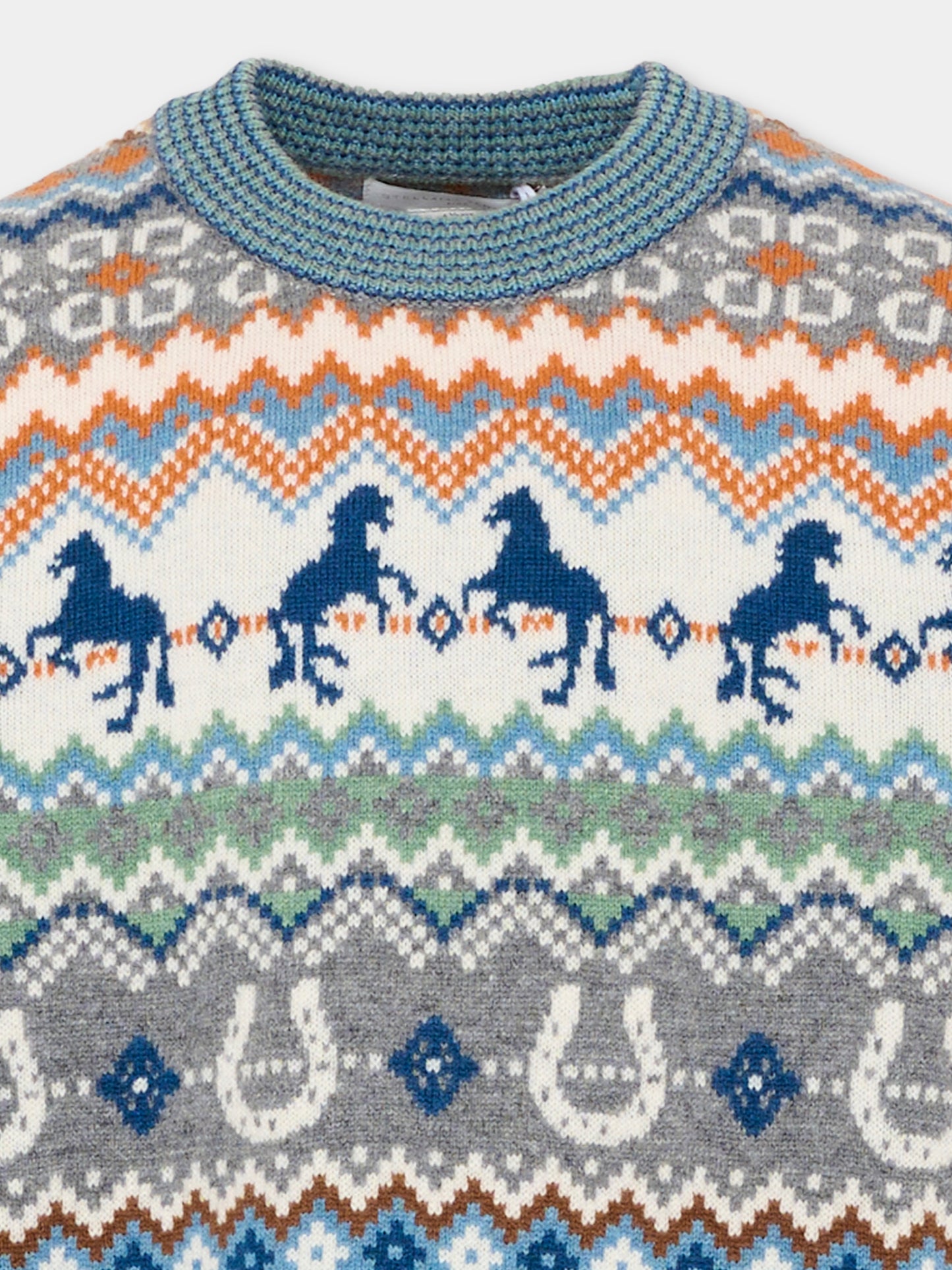 Maglione multicolor per bambino jacquard,Stella Mccartney Kids,TZ9H10 Z3893 999