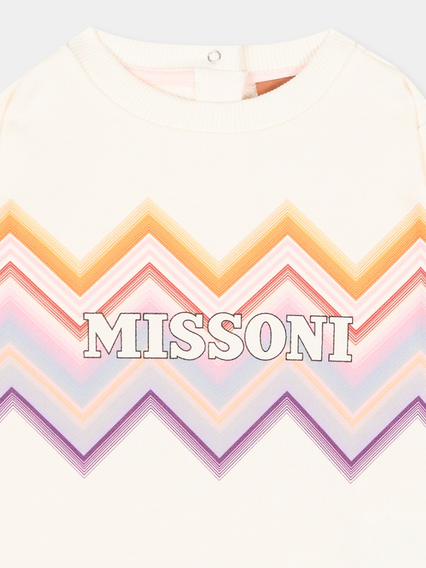 Felpa avorio per neonata con chevron,Missoni,MZ4020 Z3183 102