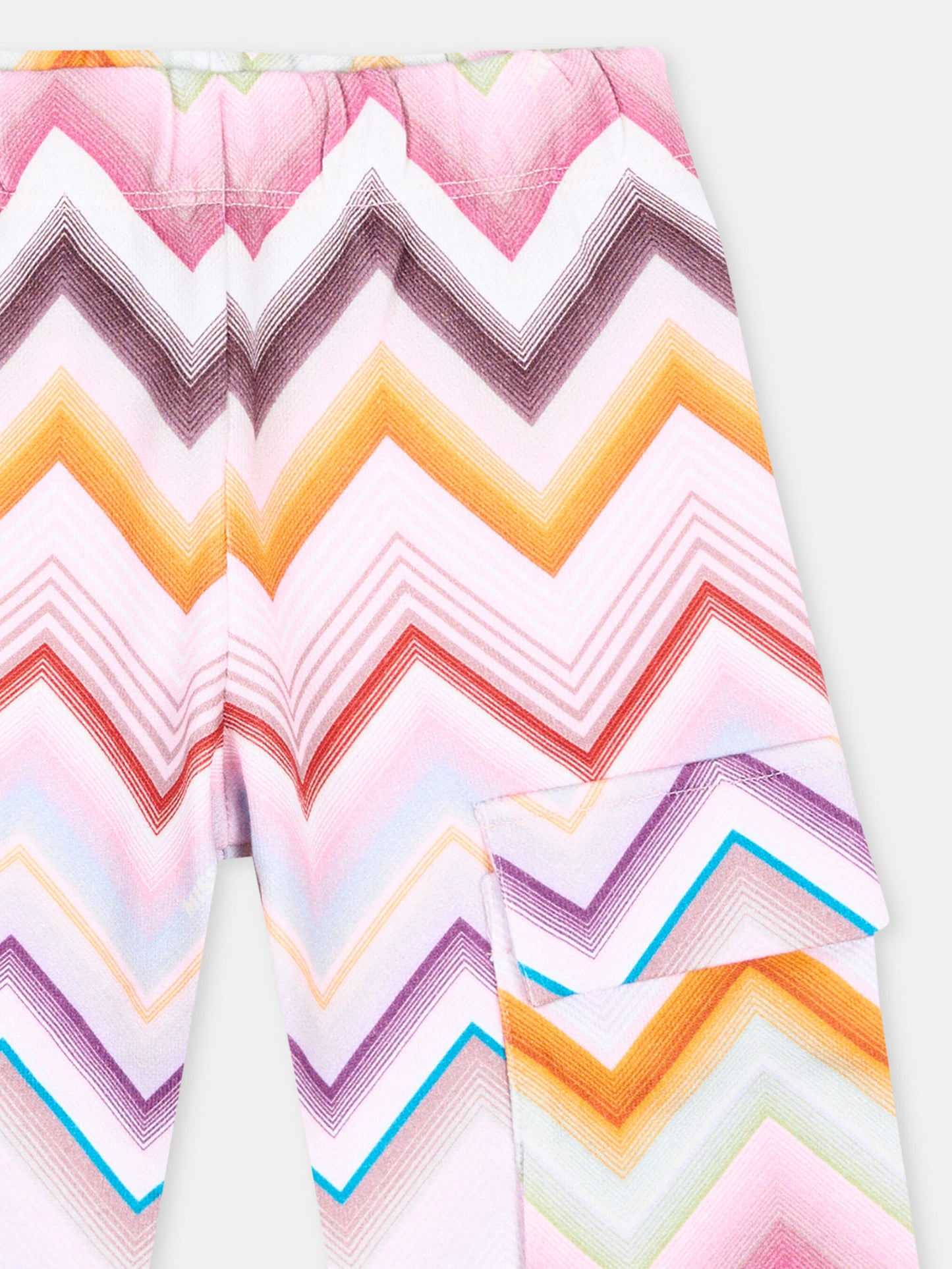 Pantaloni sportivi multicolor per neonata con chevron,Missoni,MZ6010 Z4078 999