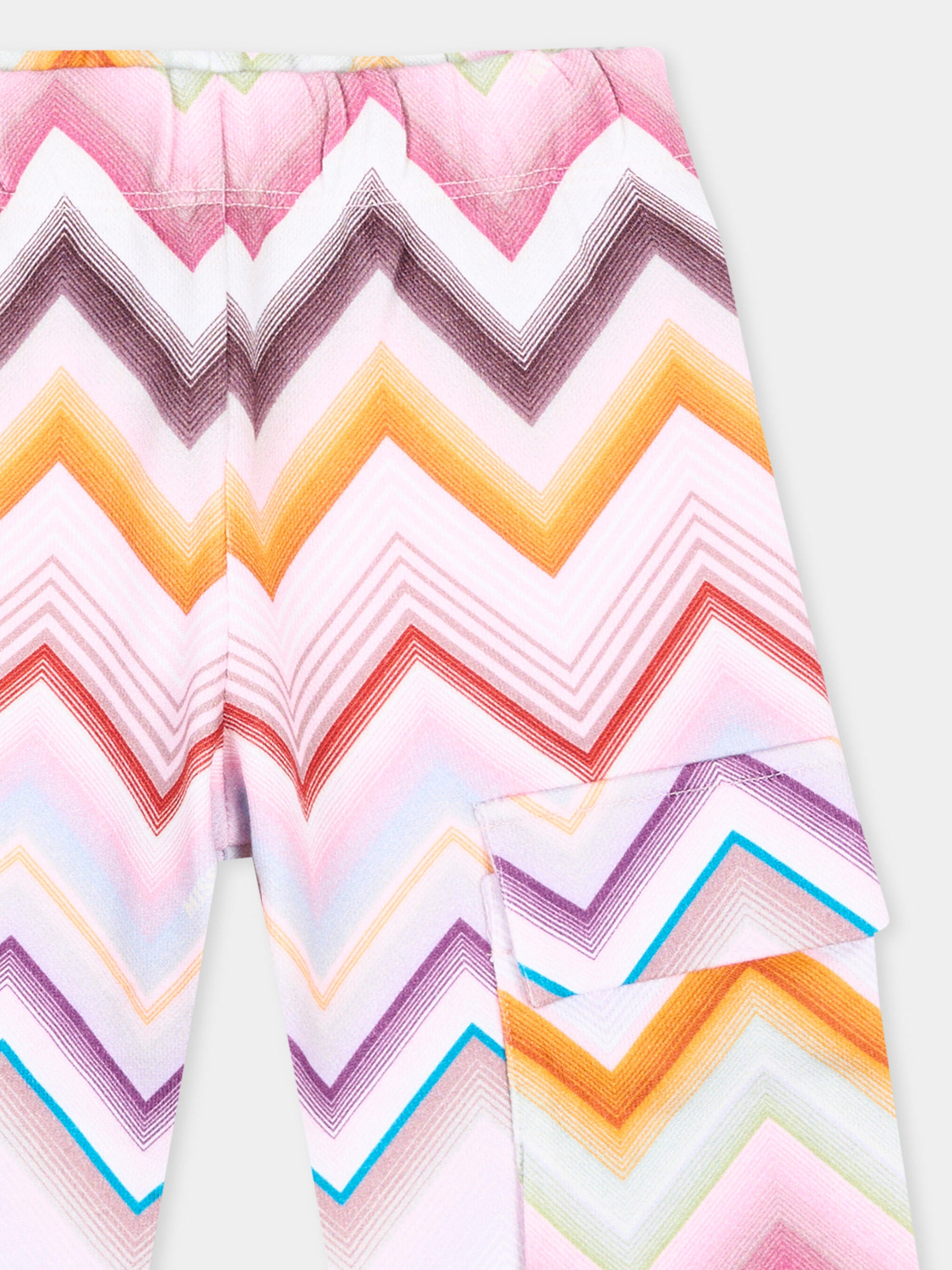 Pantaloni sportivi multicolor per neonata con chevron,Missoni,MZ6010 Z4078 999
