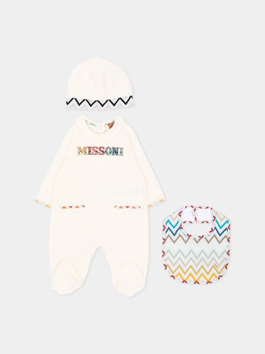 Set tutina avorio per neonato con chevron,Missoni,MZB300 Z3672 102