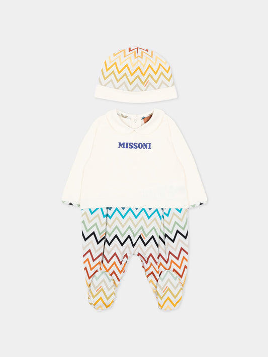 Set tutina avorio per neonato con chevron,Missoni,MZB310 Z3672 102MC
