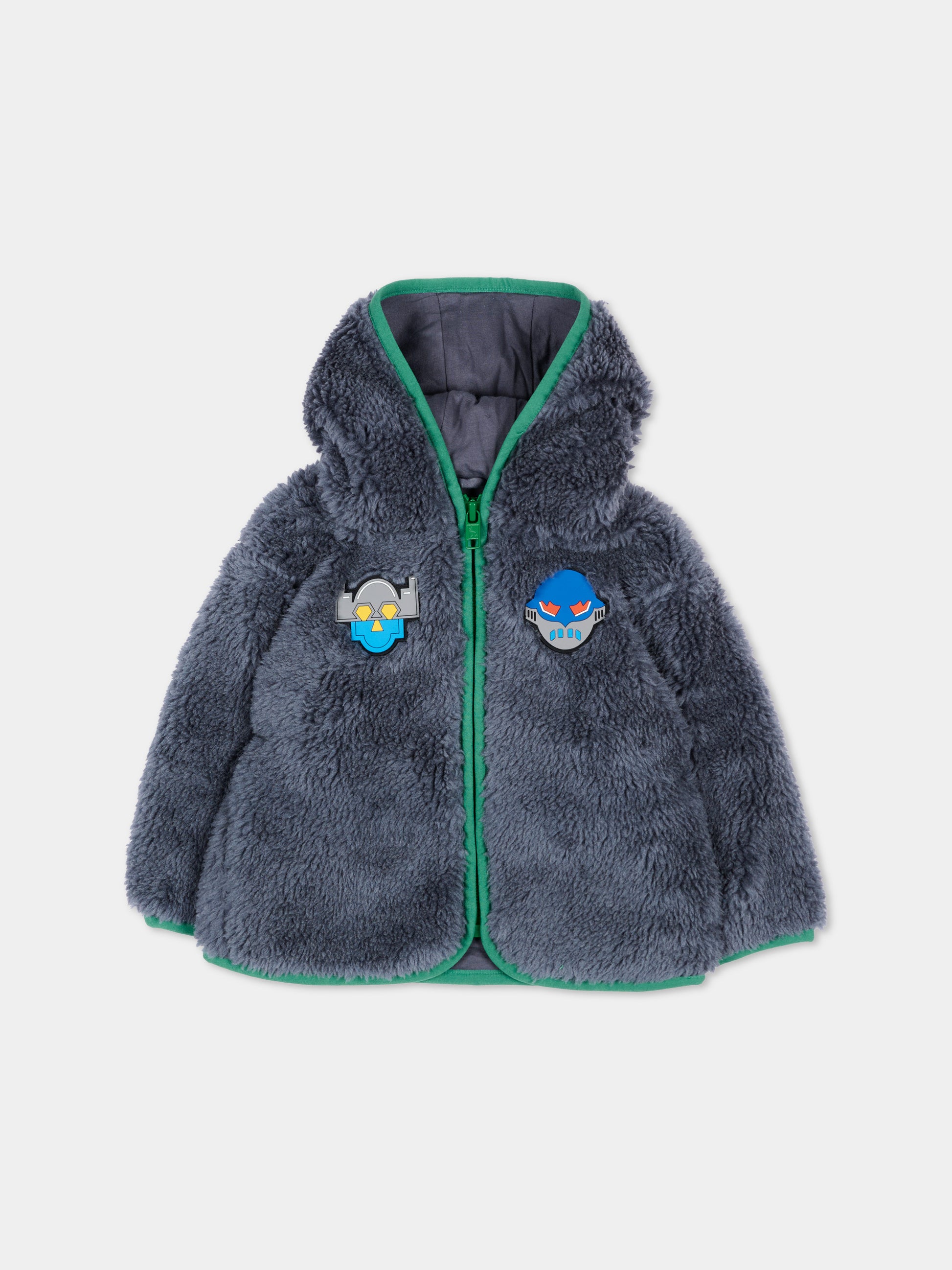 Ecopelliccia blu per neonato con robot,Stella Mccartney Kids,TZ2317 Z4058 657