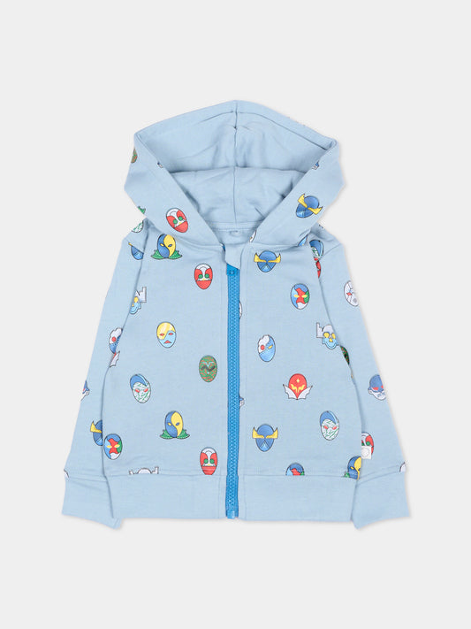 Felpa celeste per neonato con robot,Stella Mccartney Kids,TZ4310 Z4012 61EMC
