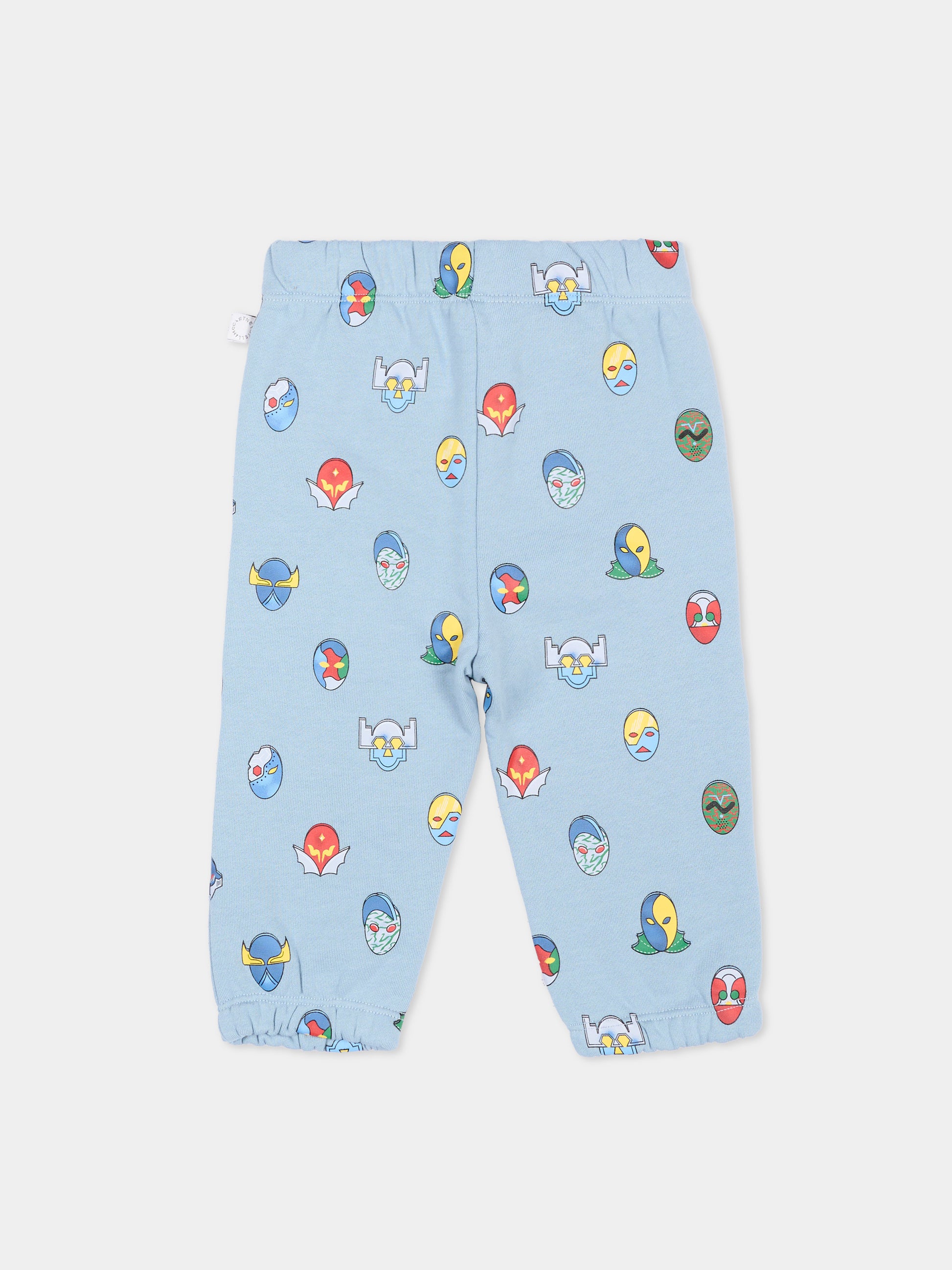 Pantaloni sportivi celesti per neonato con stampa,Stella Mccartney Kids,TZ6310 Z4012 61EMC