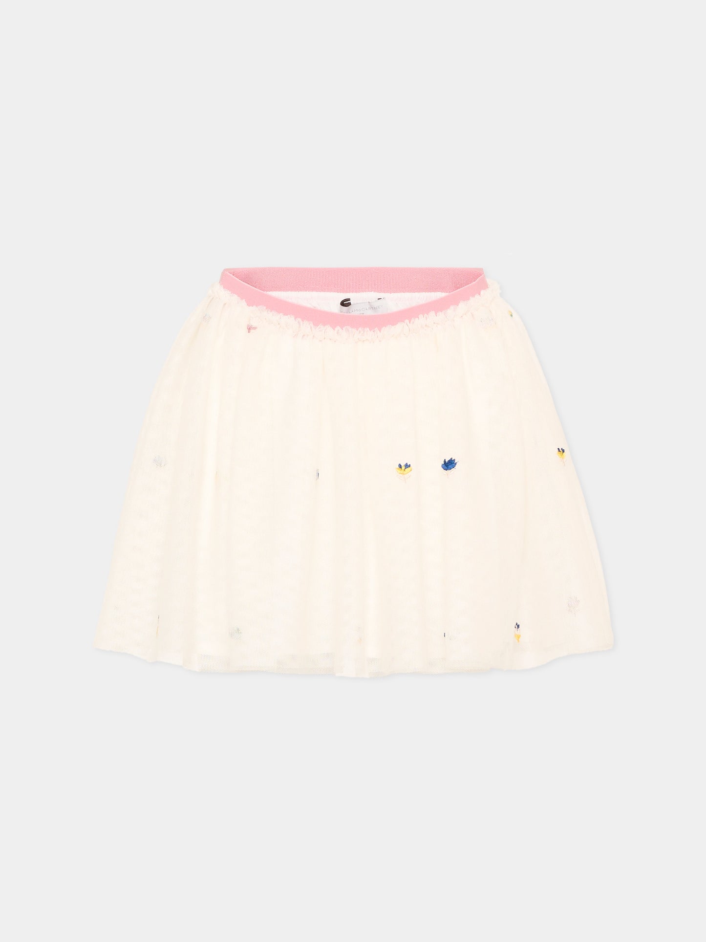 Gonna avorio per bambina con fiori,Stella Mccartney Kids,TZ7A21 Z3897 189EM