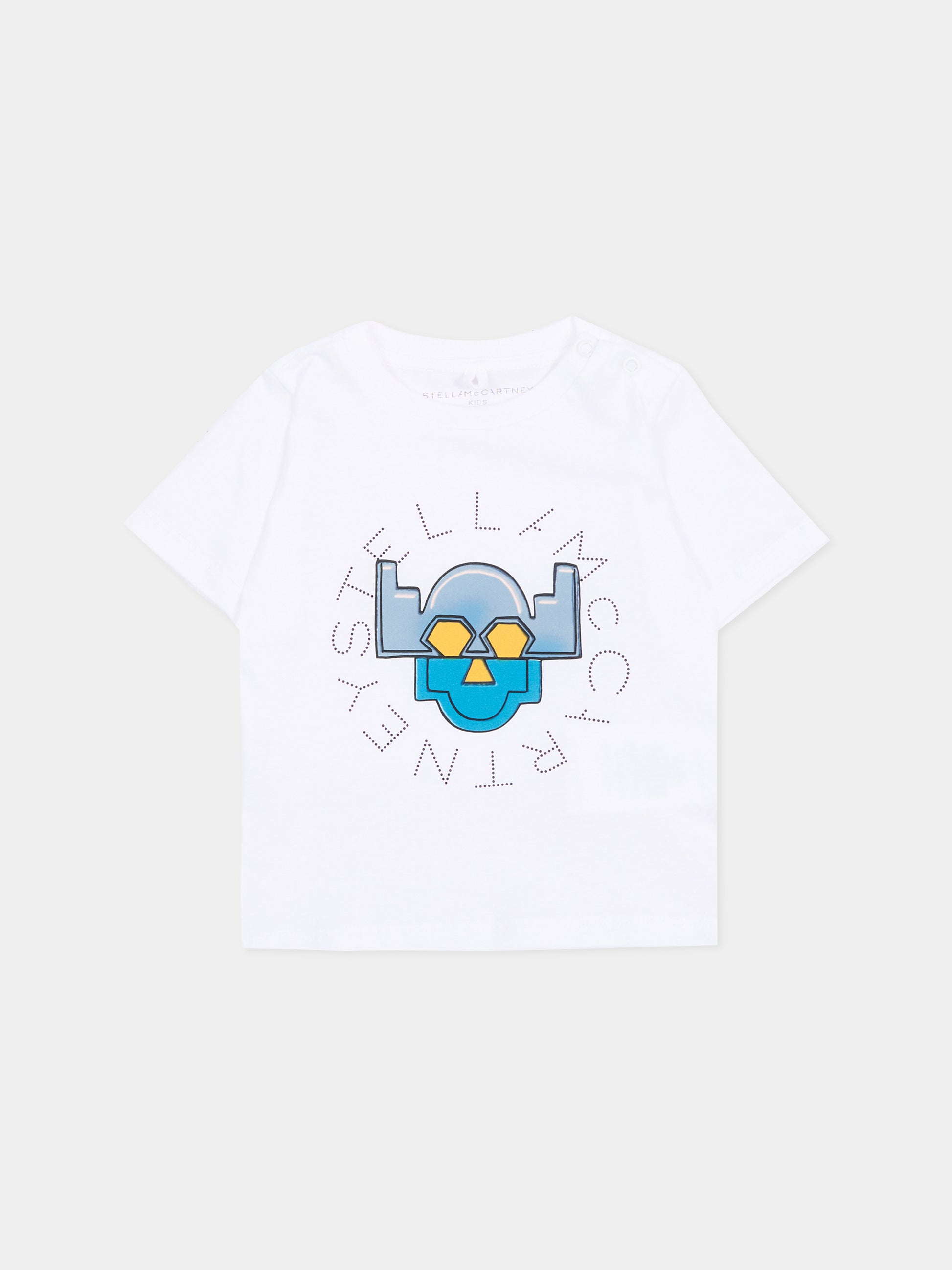 T-shirt bianca per neonato con logo,Stella Mccartney Kids,TZ8301 Z3931 100