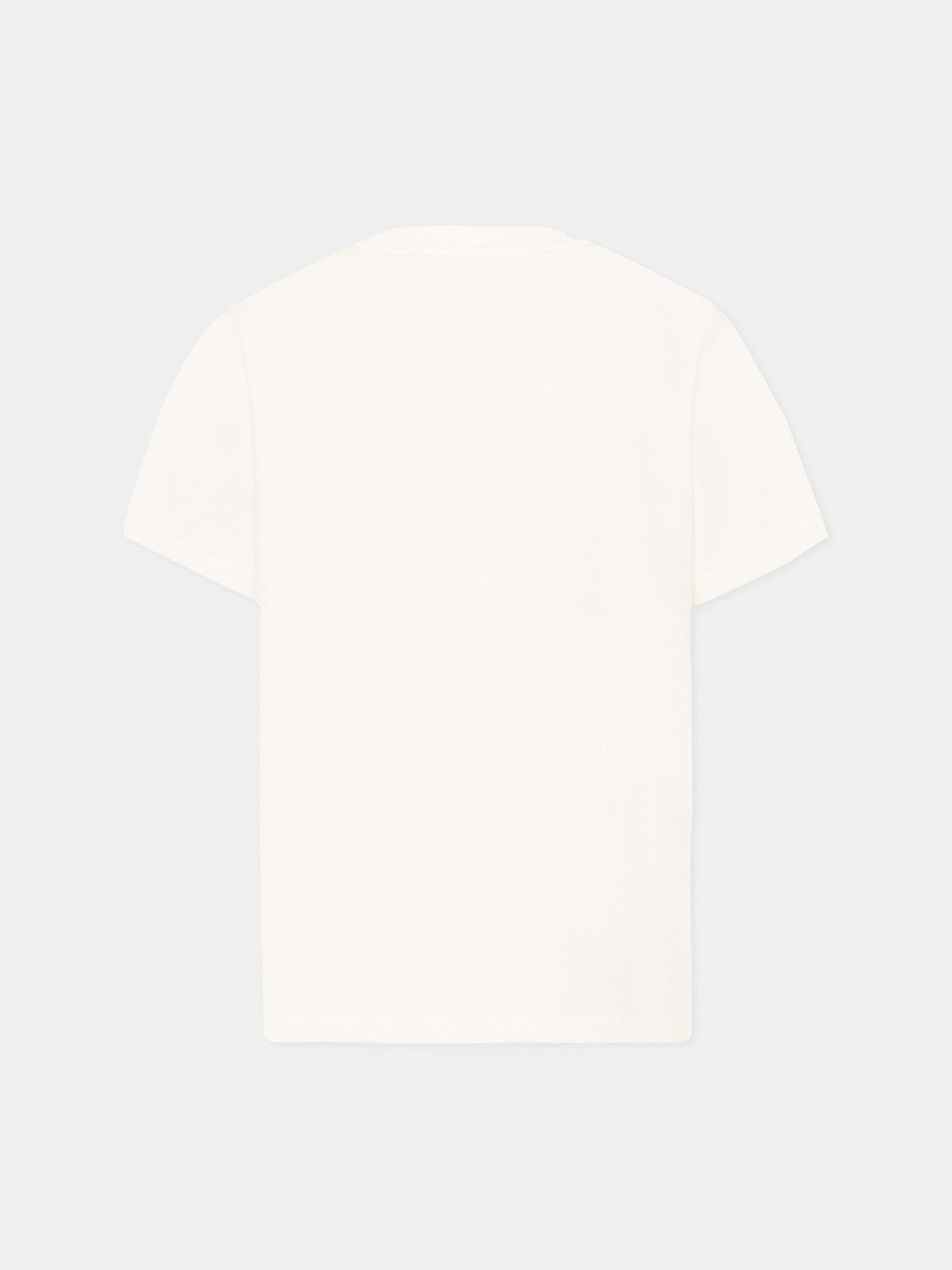 T-shirt avorio per bambina con logo,Stella Mccartney Kids,TZ8A51 Z3772 101