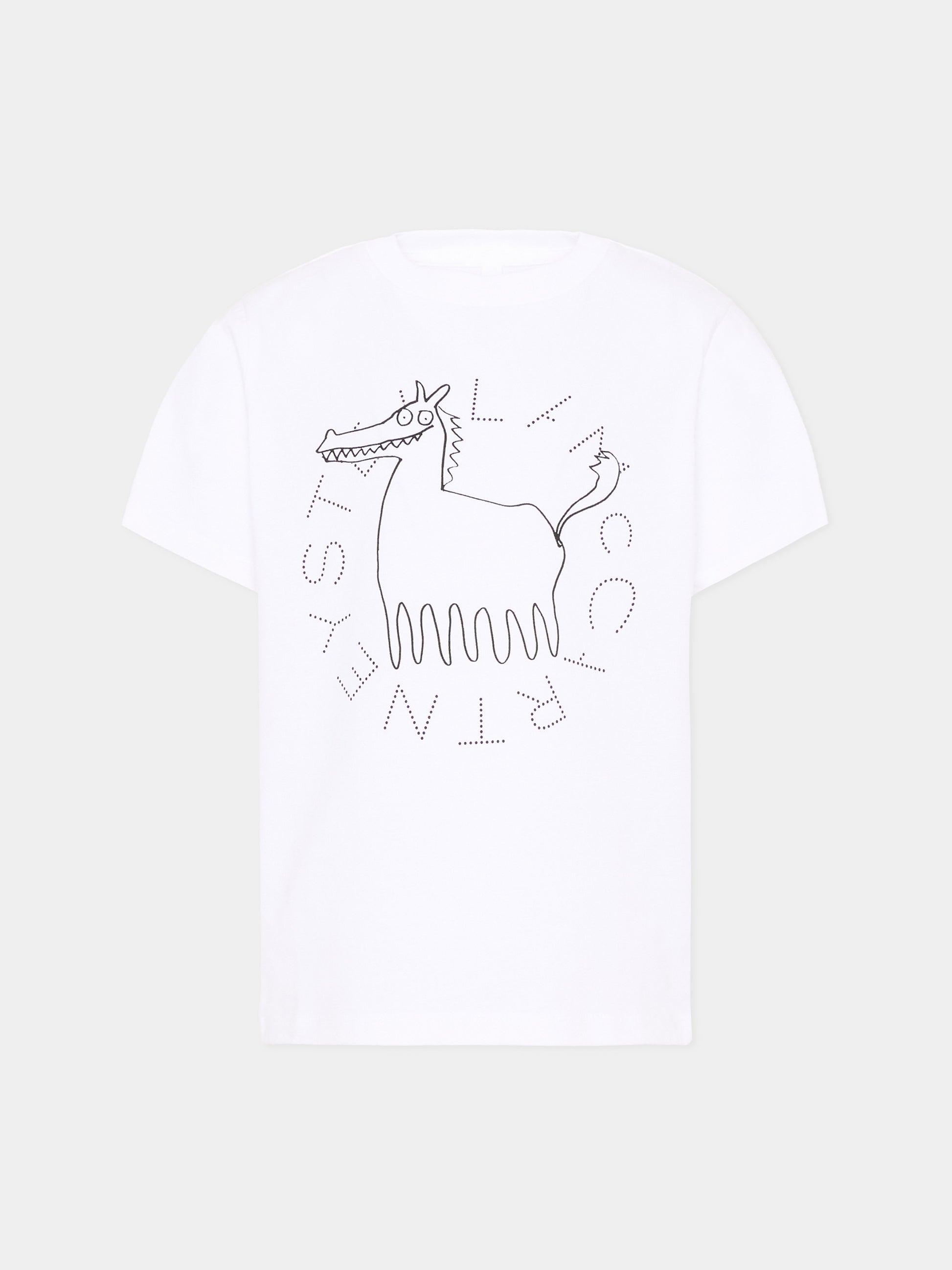 T-shirt bianca per bambino con logo,Stella Mccartney Kids,TZ8P41 Z3931 100