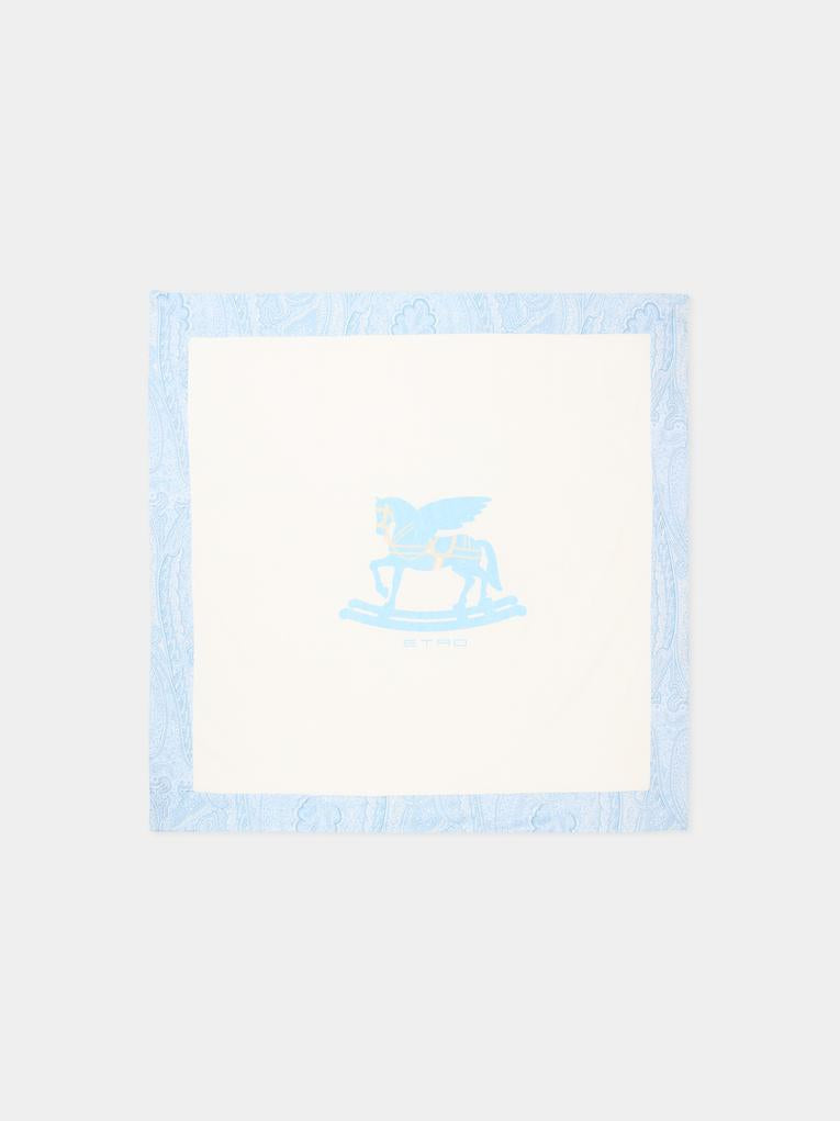 Coperta avorio per neonato con Pegaso,Etro,GY0520 Z3672 102CE