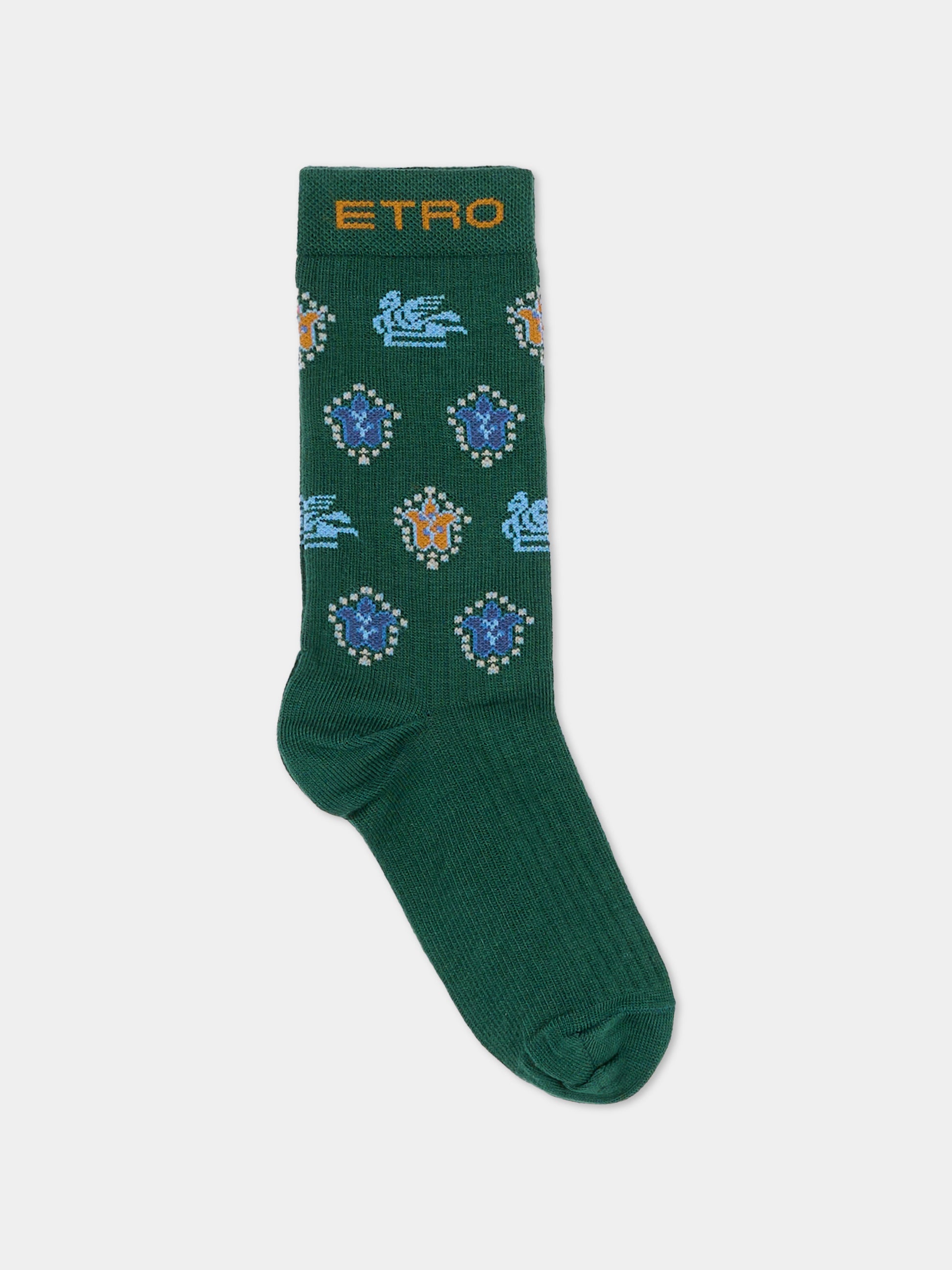 Calzino verde per bambino con Pegaso,Etro,GZ0H00 Z0553 766MC