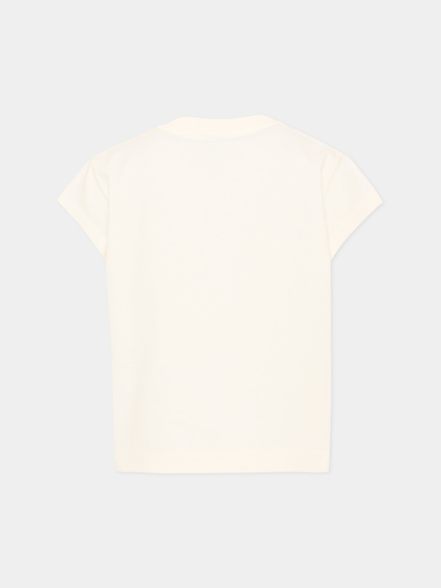 T-Shirt avorio per bambina con stampa floreale con logo,Etro,GZ8A21 Z3672 102