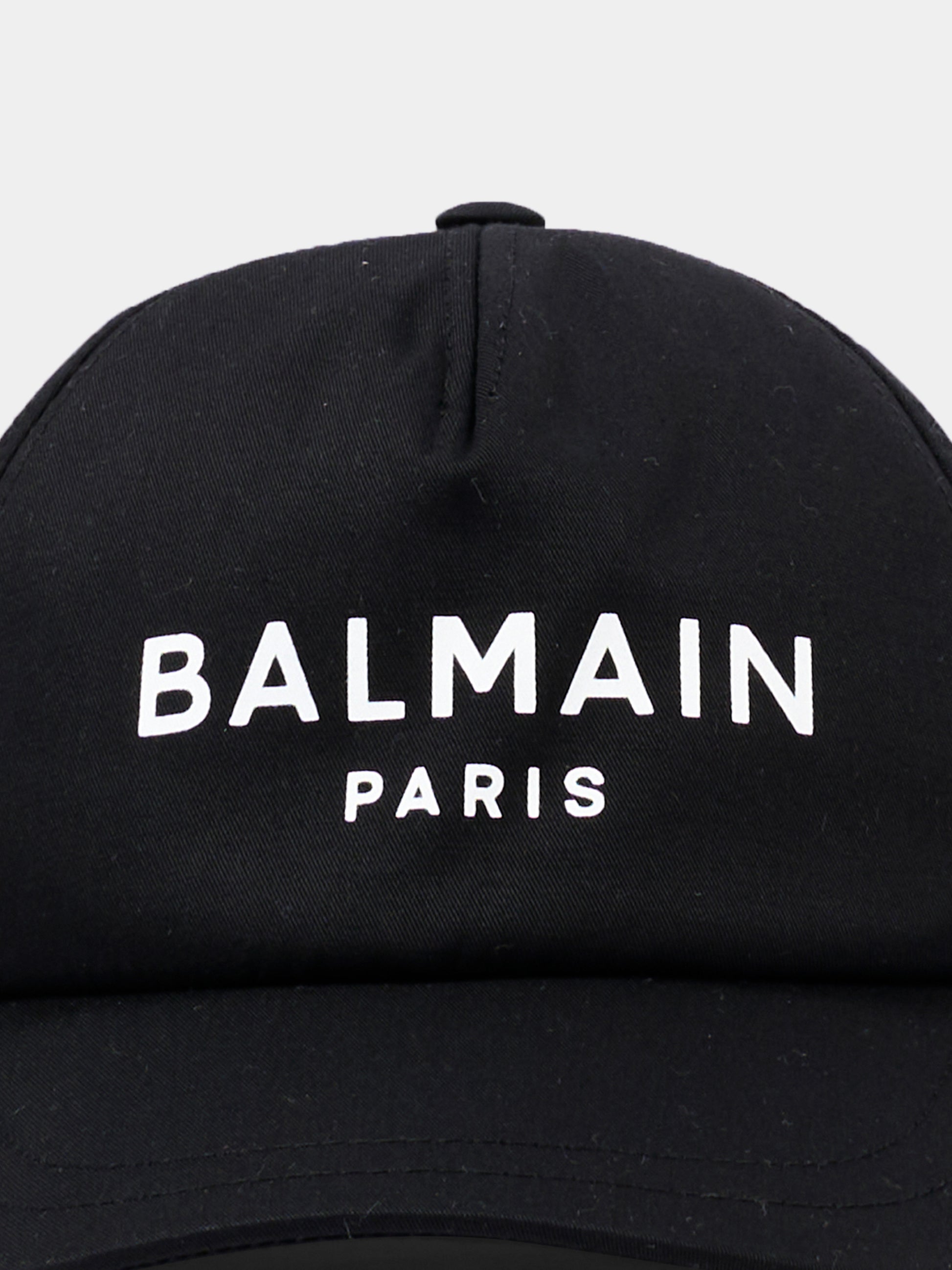 Cappello nero per bambini con logo,Balmain Kids,BX0P17 Z1053 930BC