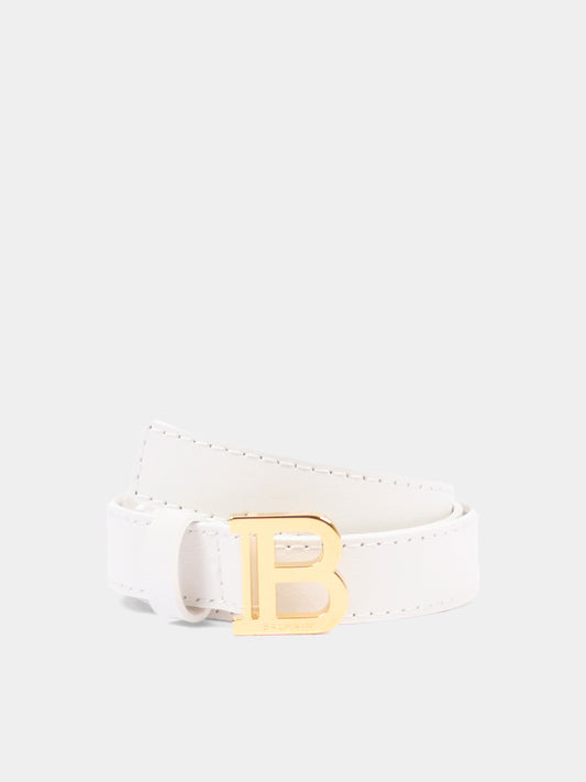 Cintura bianca per bambina con logo,Balmain Kids,BY0C01 Z1371 100OR