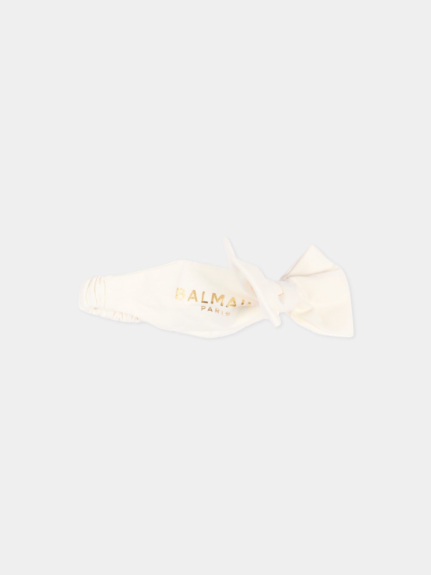 Fascia avorio per neonata con fiocco,Balmain Kids,BZ0004 Z3672 102OR