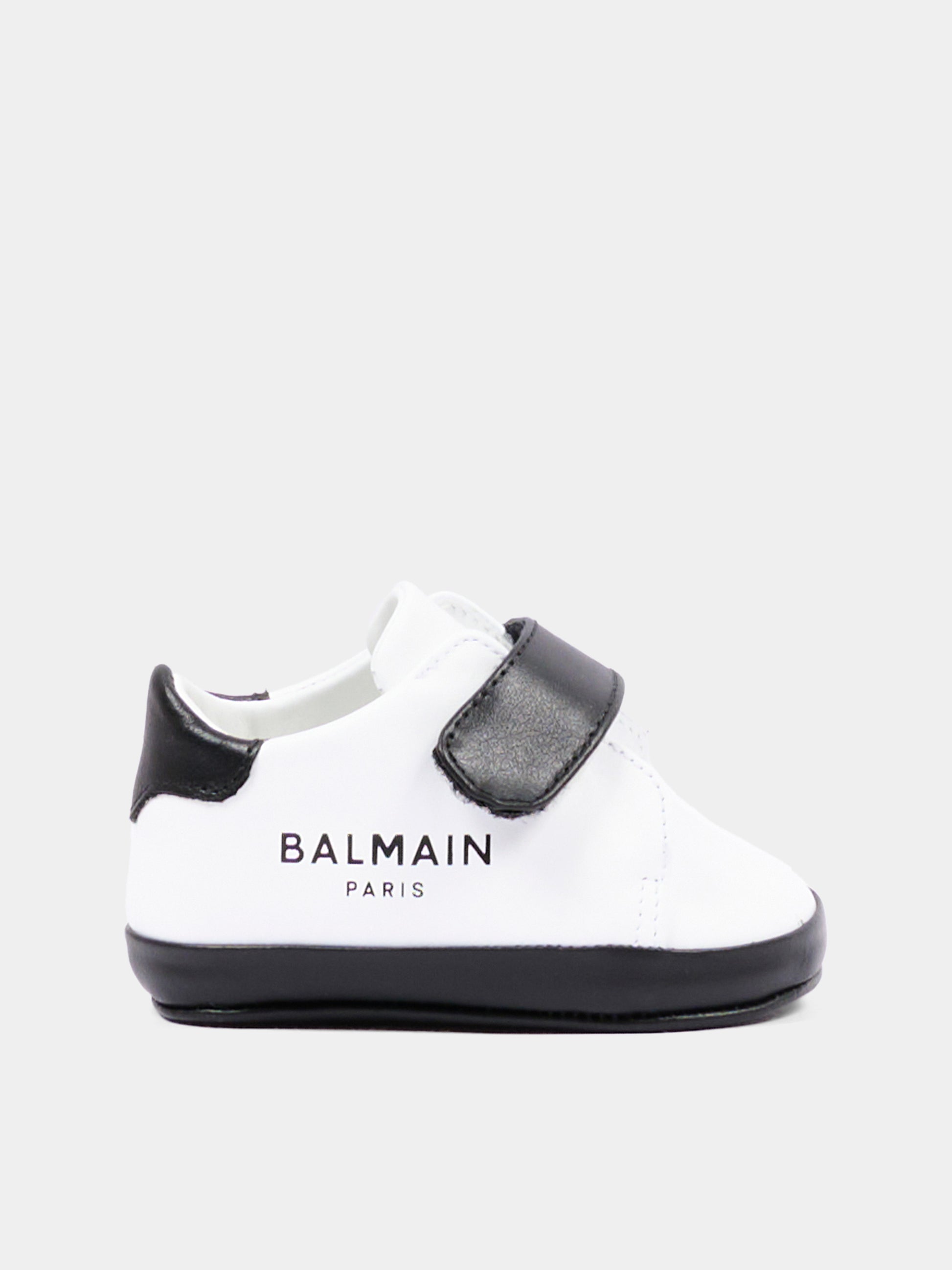 Sneakers bianche per neonato con logo,Balmain Kids,BZ0336 Y0051 100NE