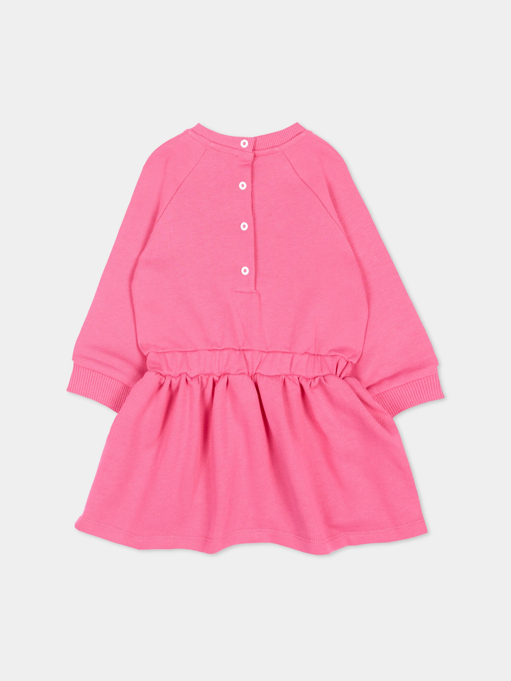 Vestito fucsia per neonata con logo,Balmain Kids,BZ1000 Z3183 52D