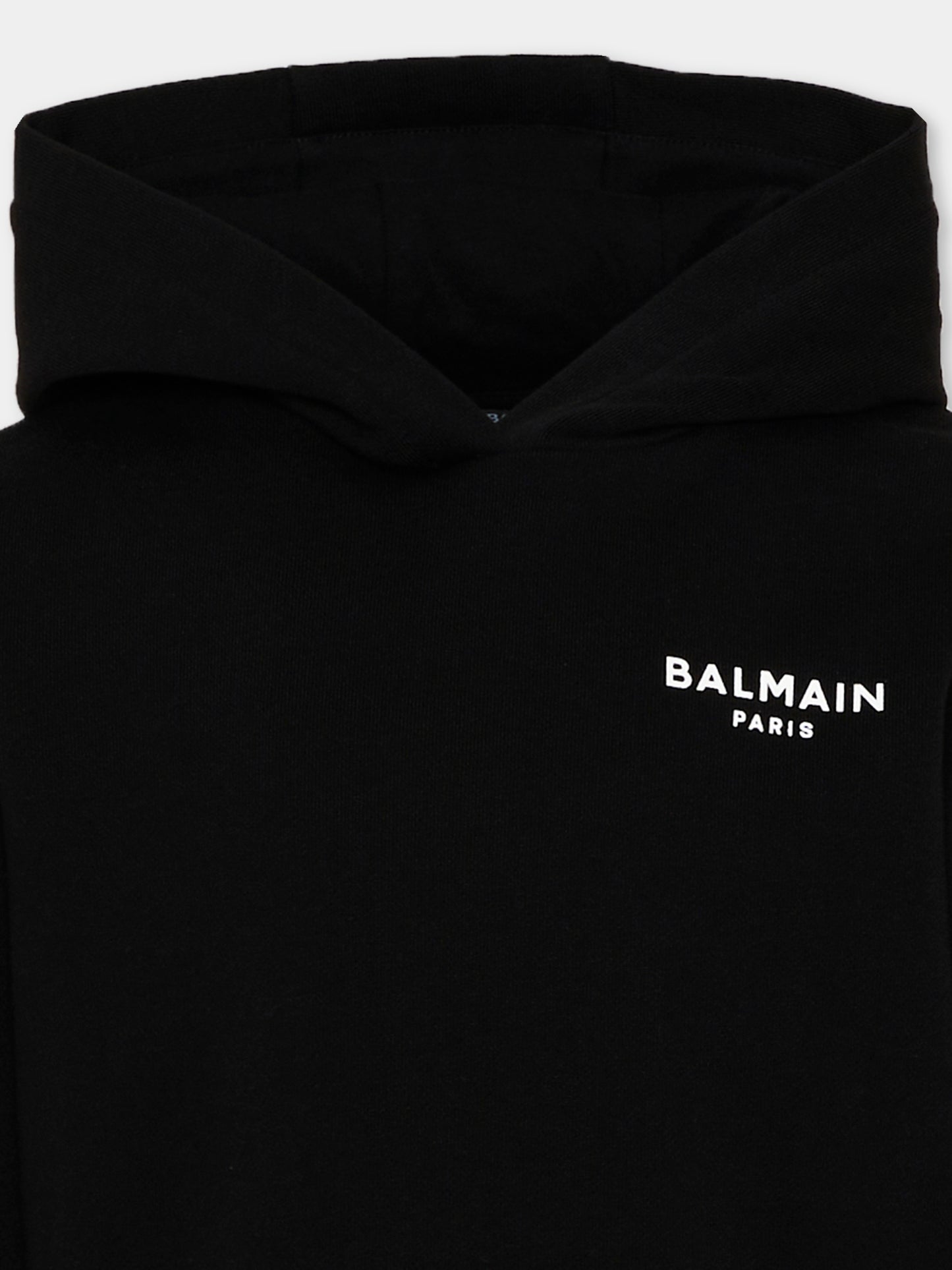 Felpa nera per bambini con logo,Balmain Kids,BY4Q00 Z3183 930BC