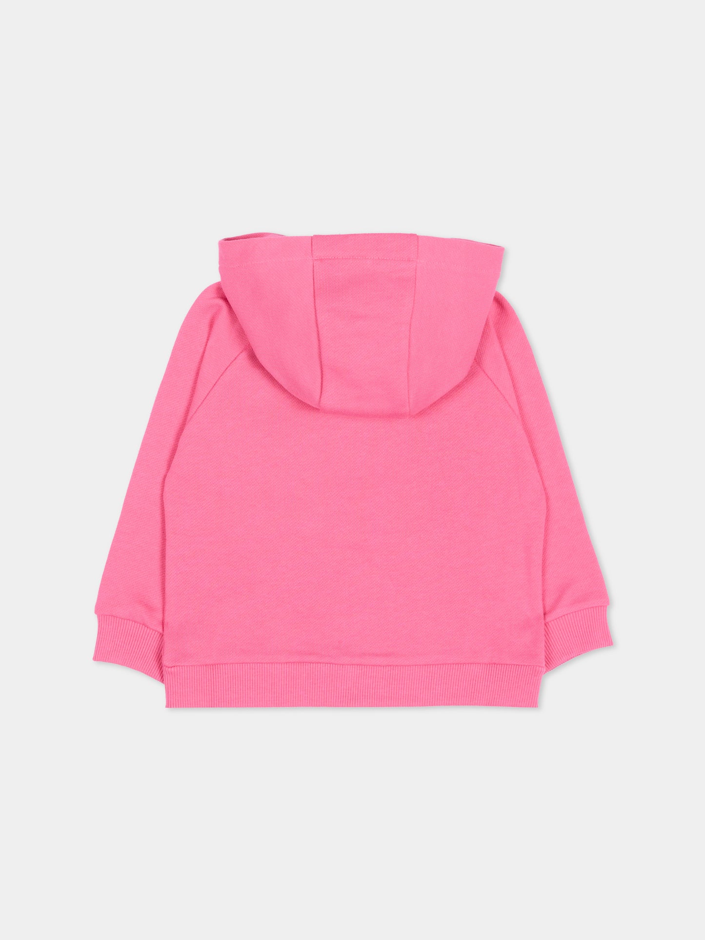 Felpa fucsia per neonata con logo,Balmain Kids,BZ4000 Z3183 52D