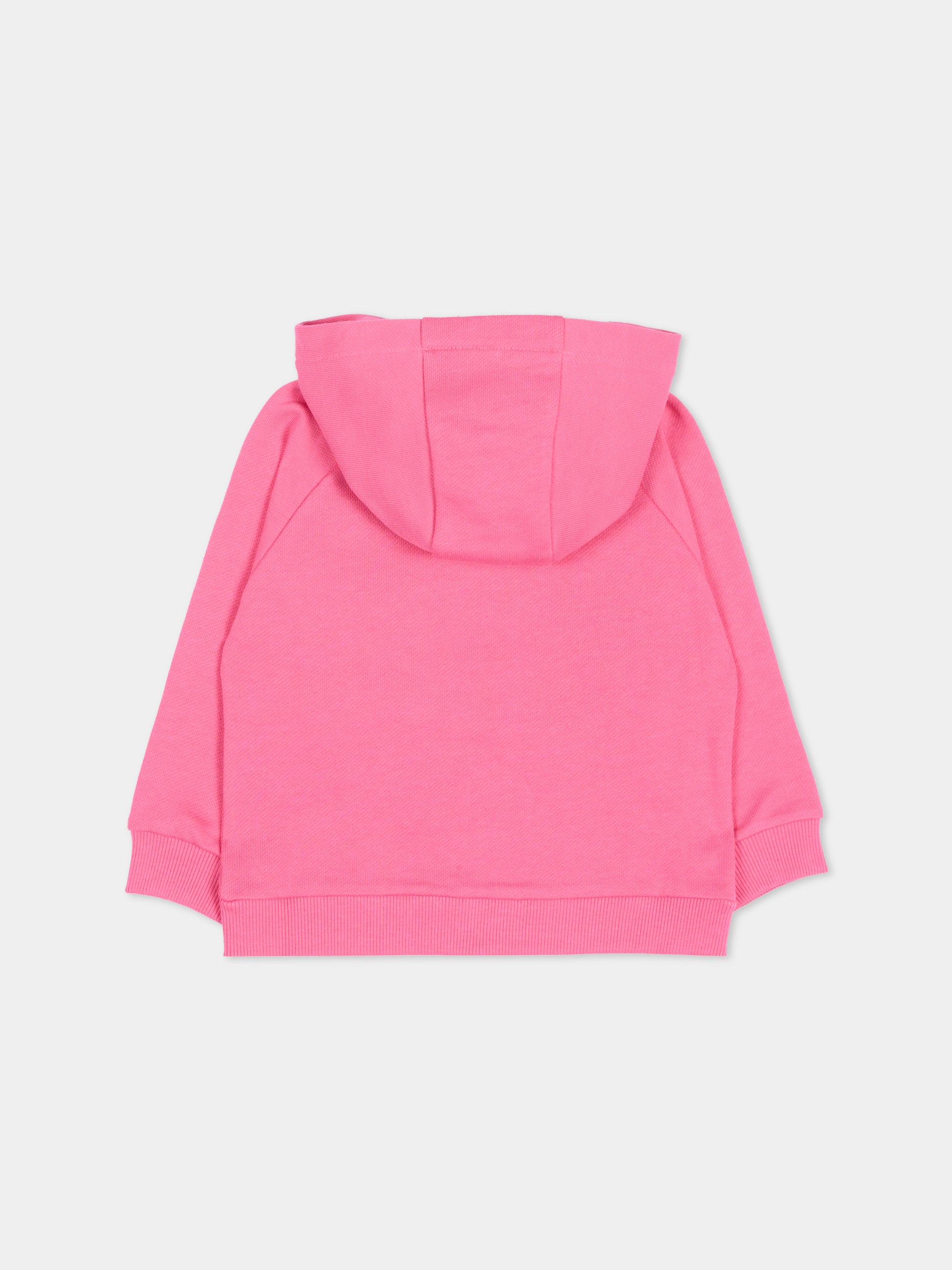 Felpa fucsia per neonata con logo,Balmain Kids,BZ4000 Z3183 52D