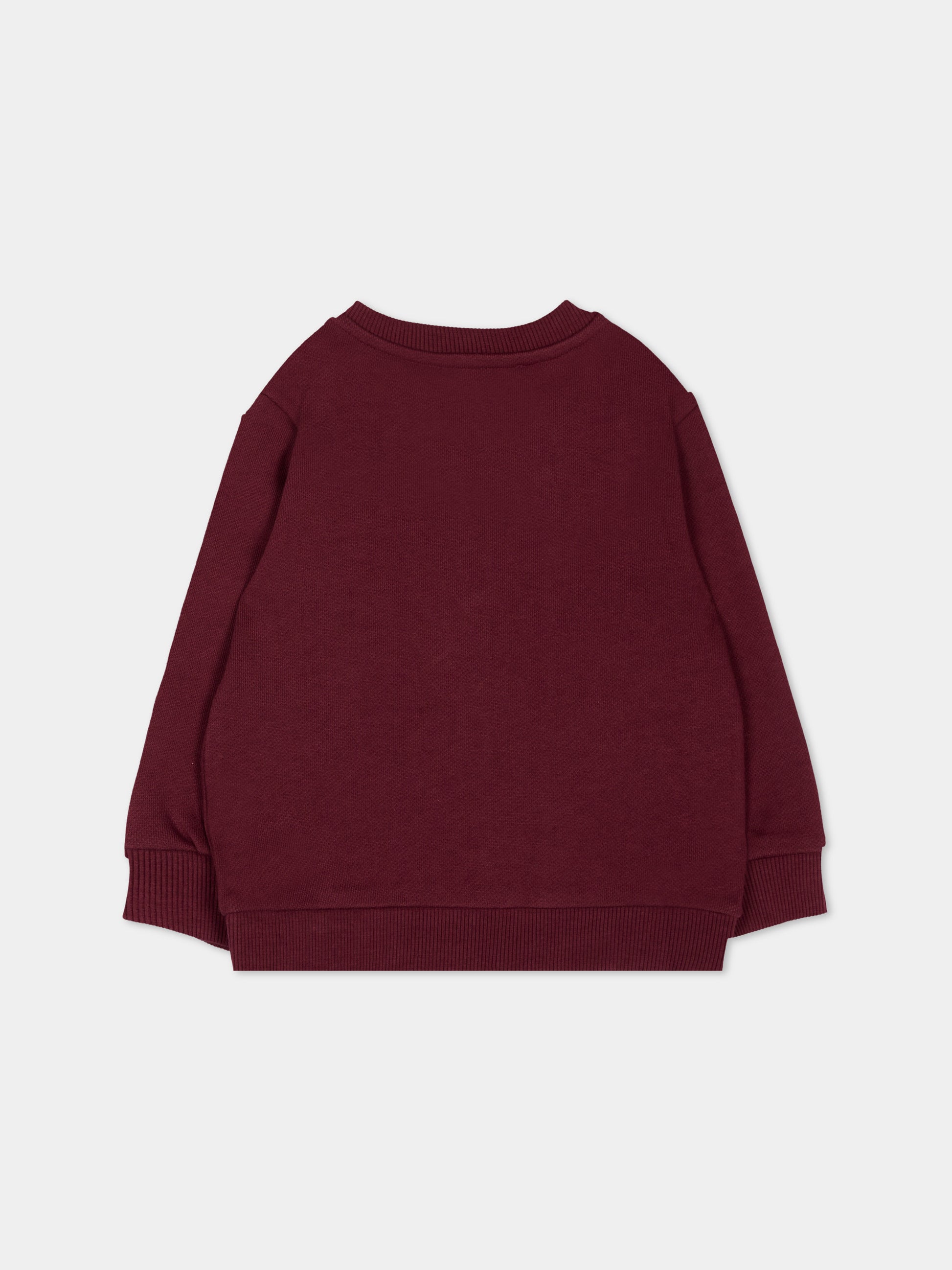 Felpa bordeaux per neonati con logo,Balmain Kids,BZ4340 Z3183 530OR