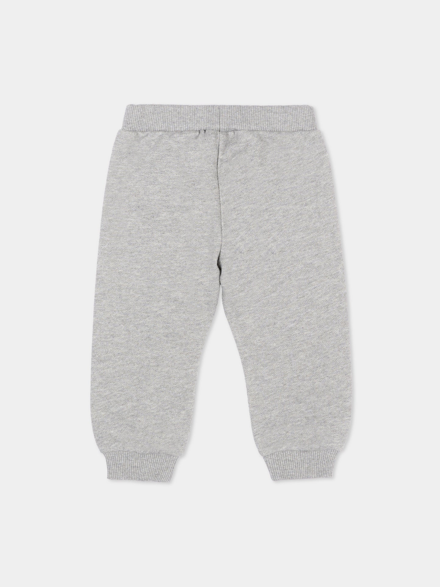 Pantaloni sportivi grigi per neonati con logo,Balmain Kids,BZ6320 Z3188 806BD