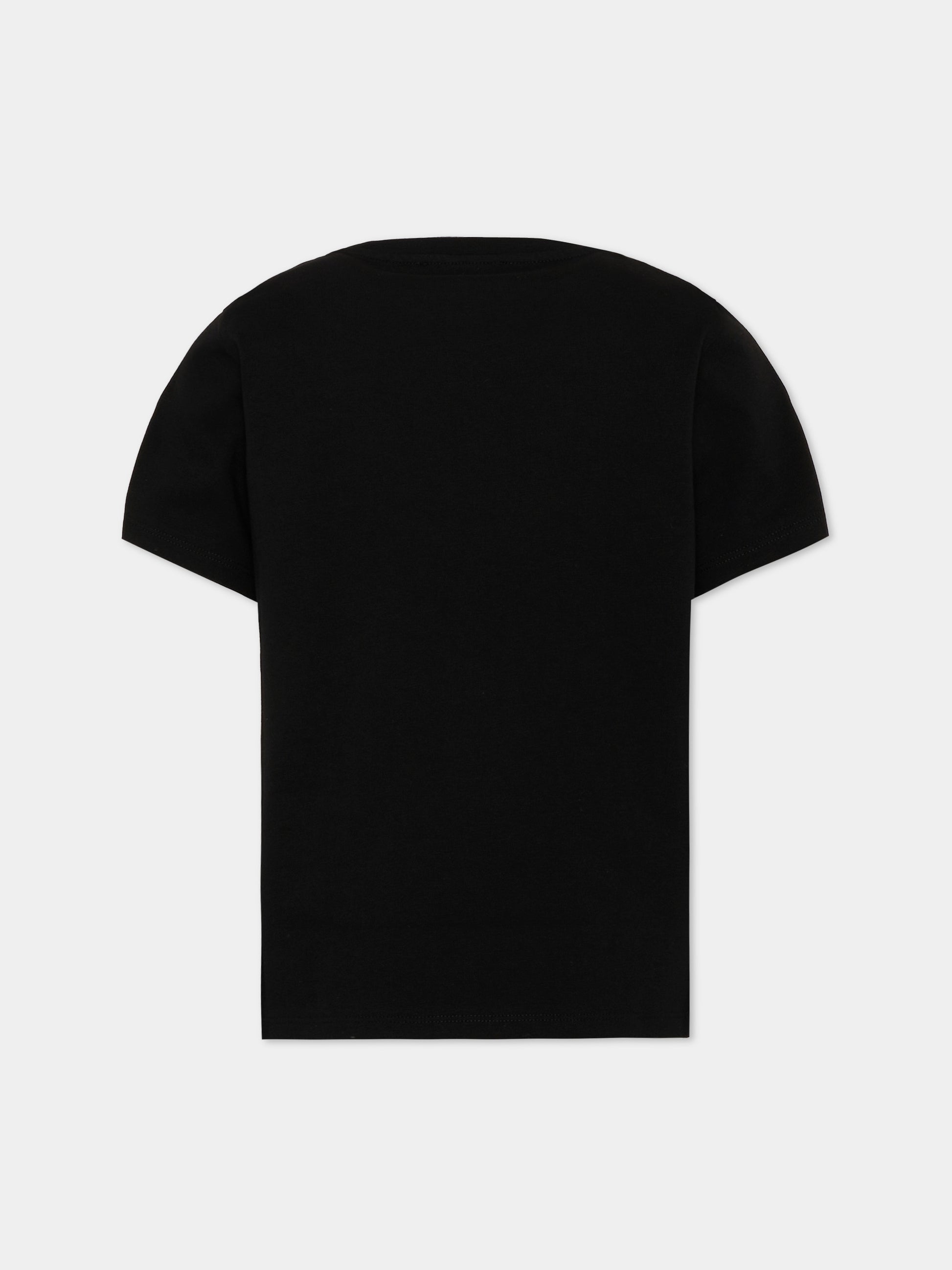 T-Shirt nera per bambini con logo,Balmain Kids,BY8R11 Z3672 930BC