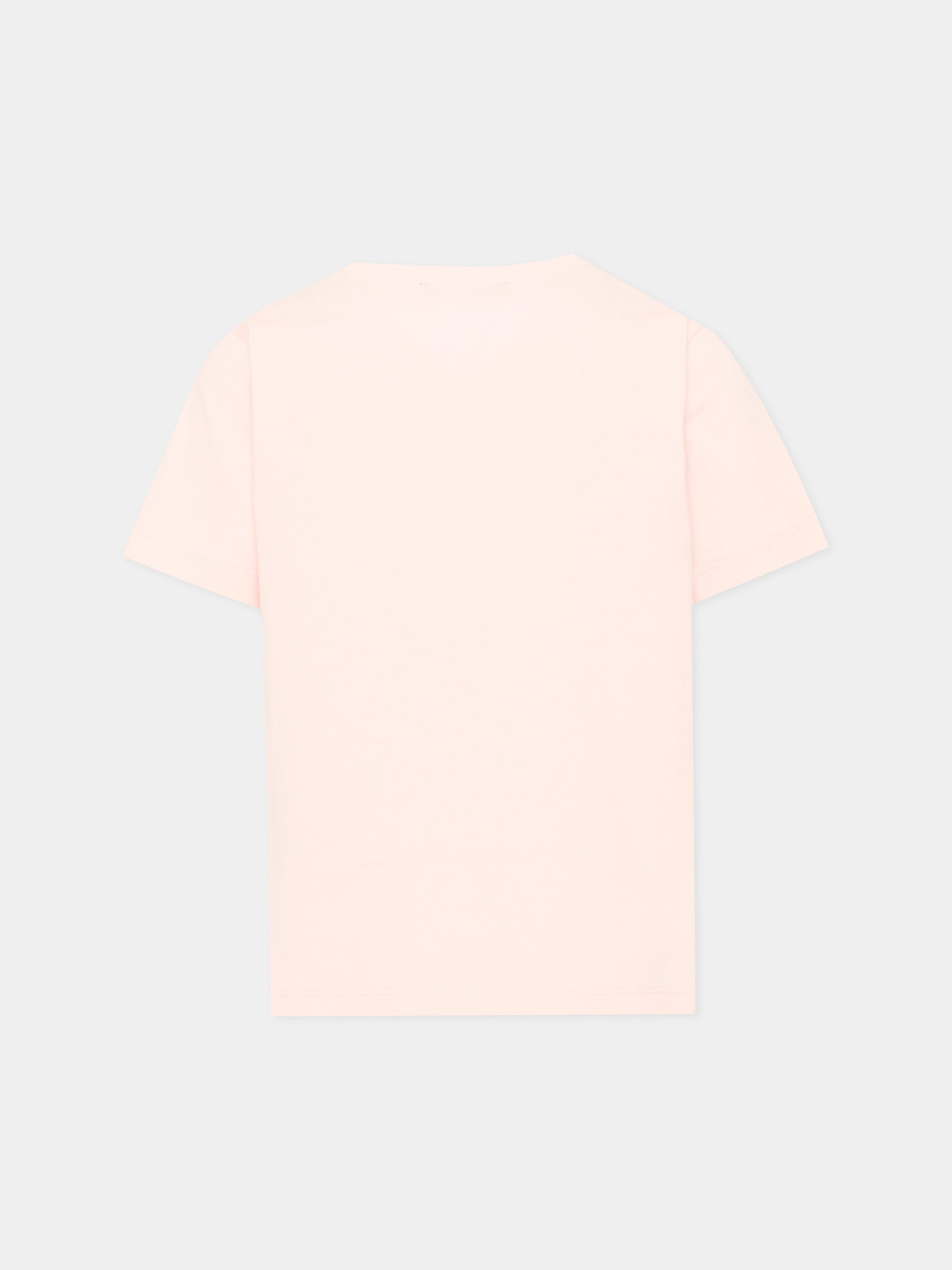 T-Shirt rosa per bambina con logo,Balmain Kids,BZ8B61 Z3672 508NE