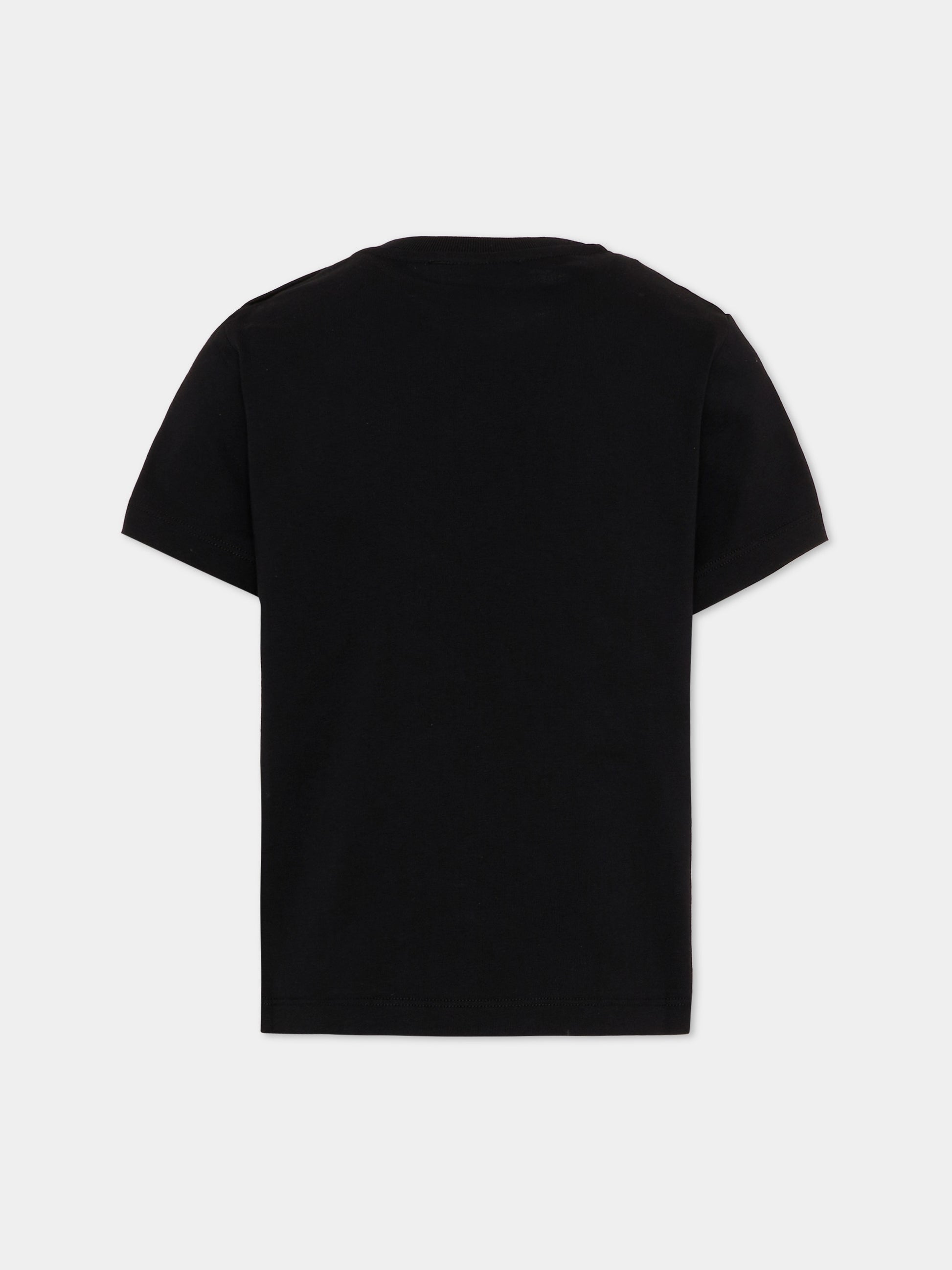 T-Shirt nera per bambini con logo,Balmain Kids,BZ8H51 Z3672 930BC