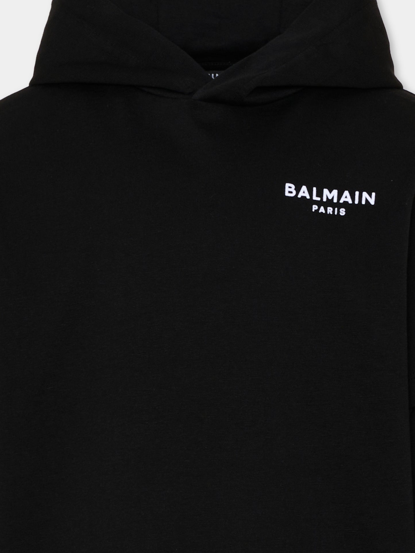 T-Shirt nera per bambini con logo,Balmain Kids,BZ8I30 Z3672 930BC