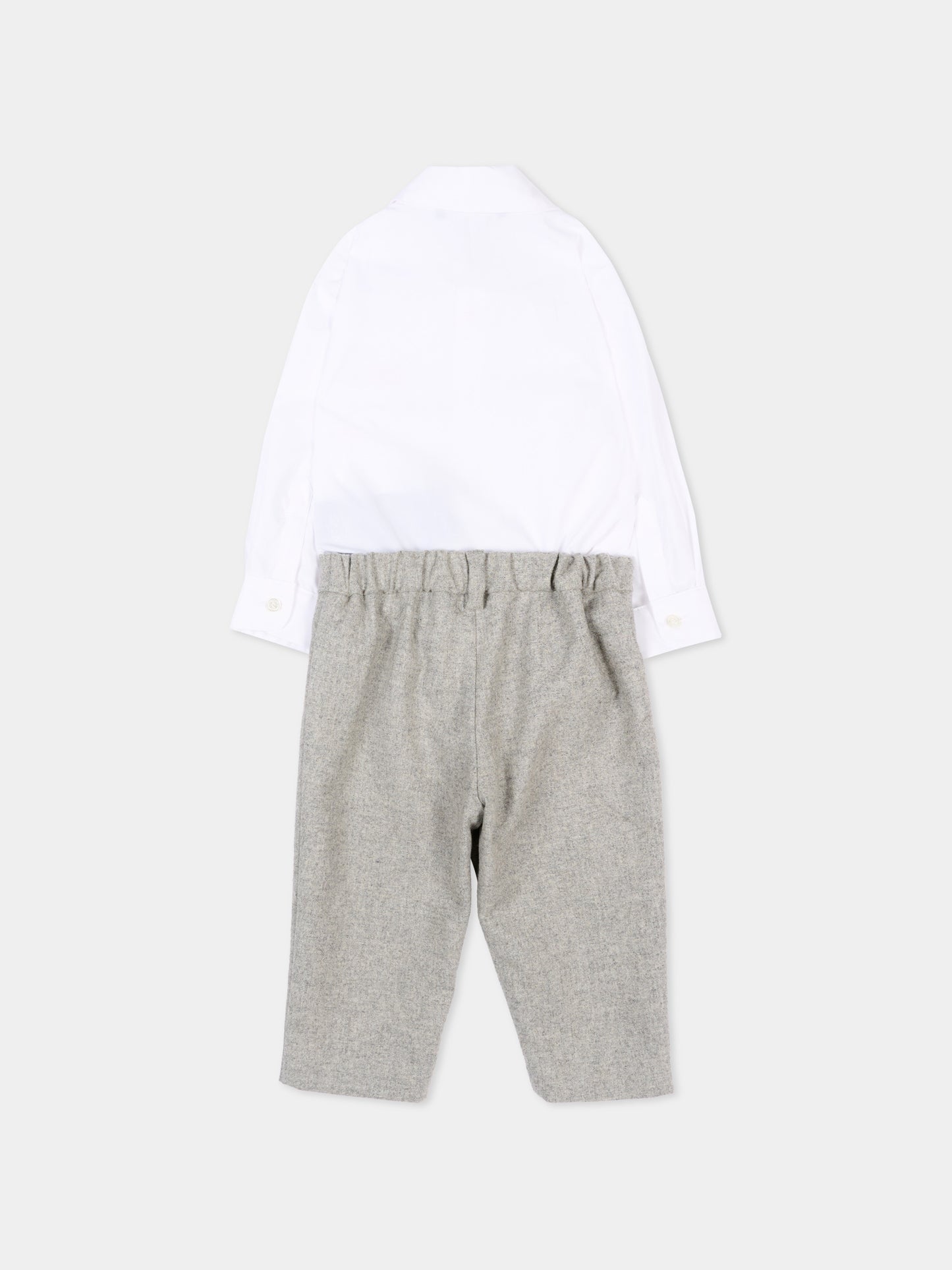 Completo elegante grigio per neonato con logo,Balmain Kids,BZA300 I0341 806OR