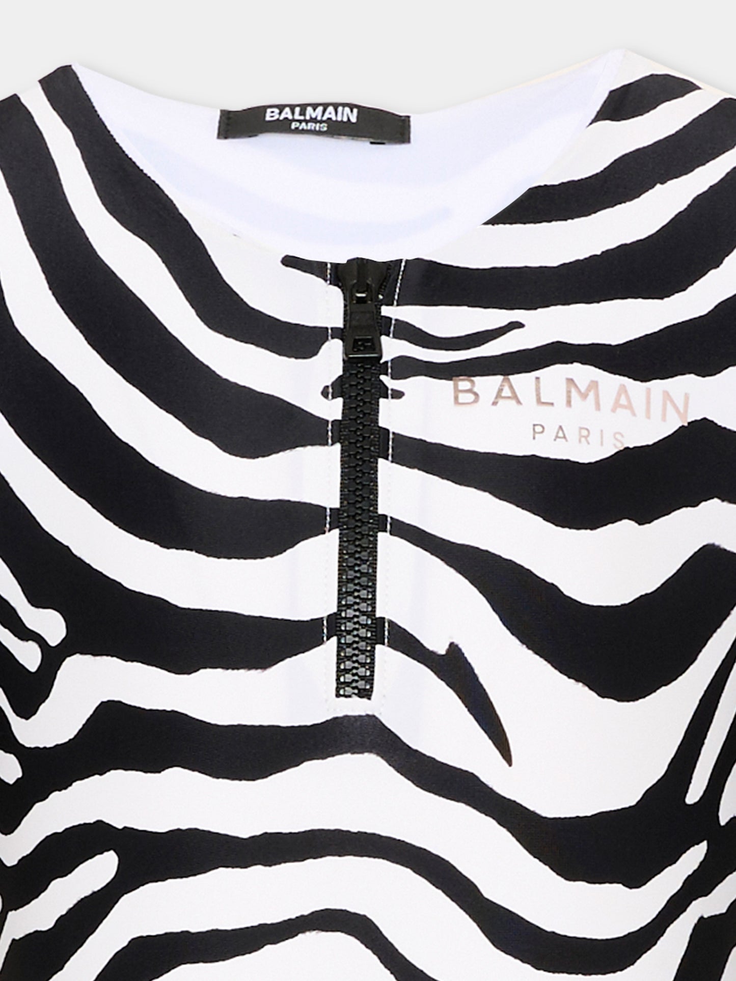 Body multicolor anti UV per bambina zebrato con logo,Balmain Kids,BZCA09 Z4178 100NE